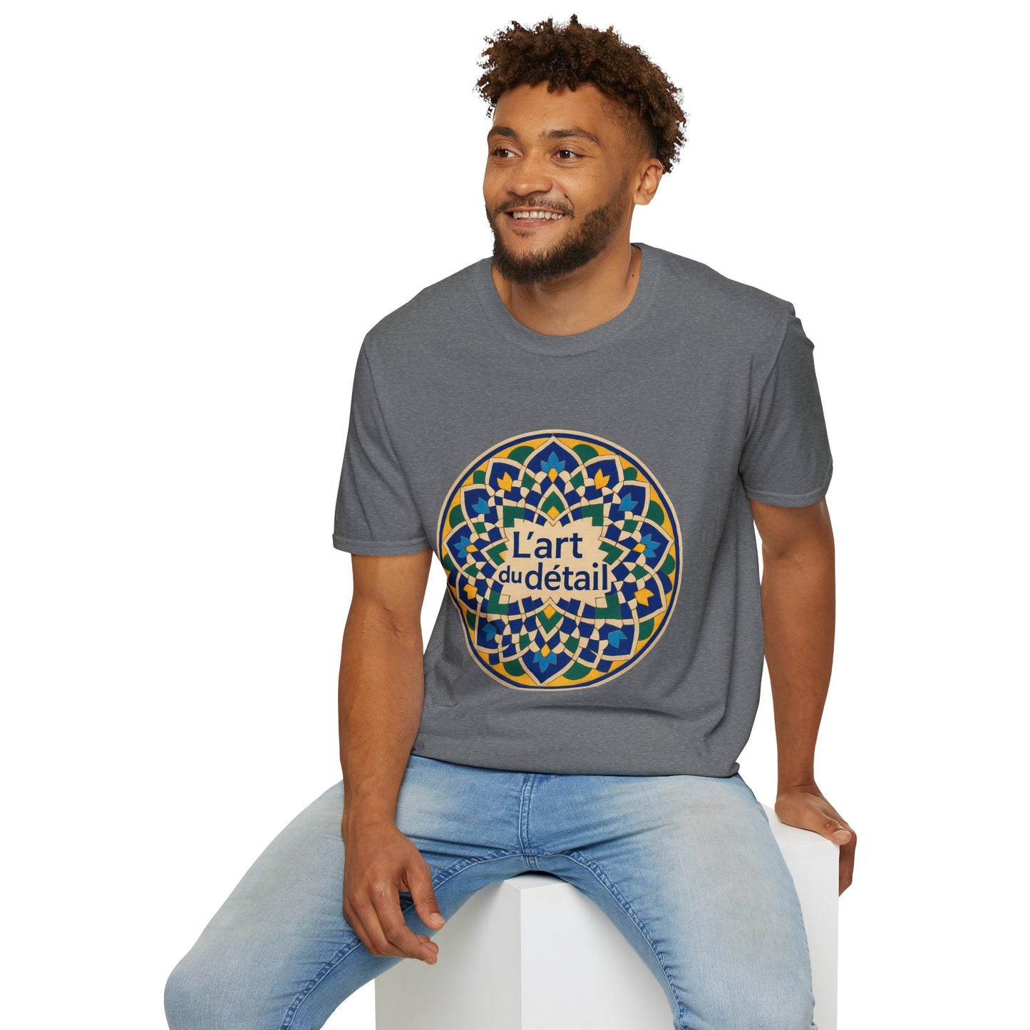 Artistic Detail Unisex T-Shirt, Mandala Tee, Boho Style Shirt, Relaxed Fit Top, Gift for Art Lovers, Casual Wear