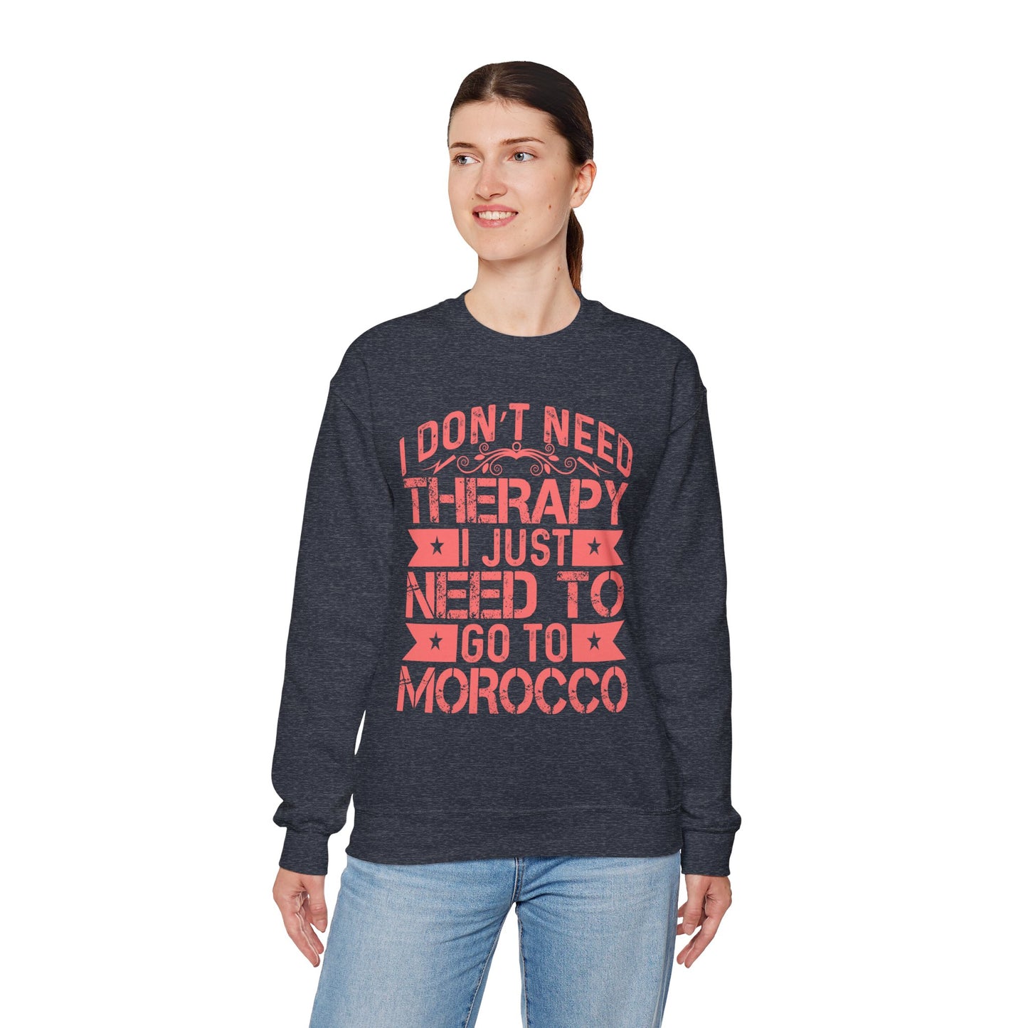 Morocco Therapy Sweatshirt, Unisex Crewneck, Casual Gift, Travel Vibes, Relaxation Apparel