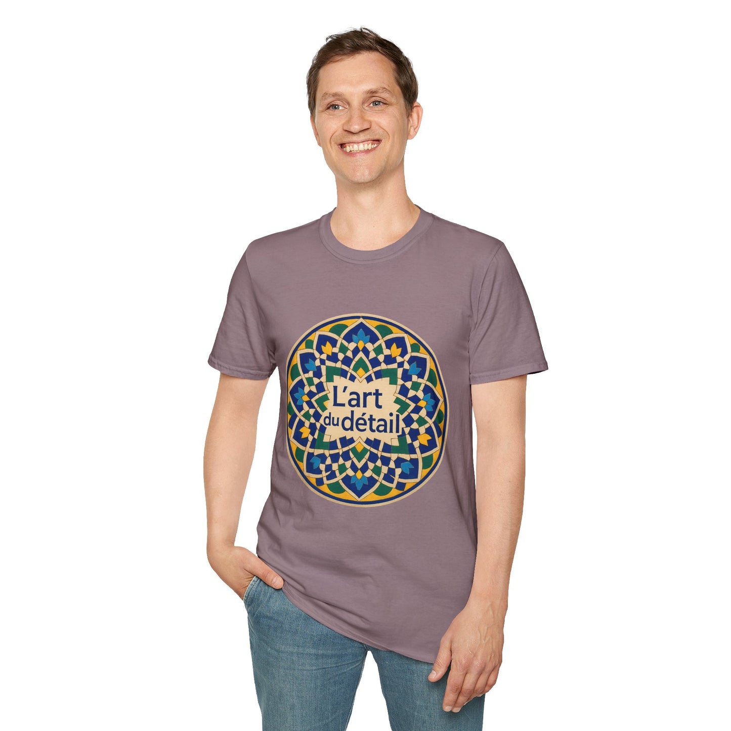 Artistic Detail Unisex T-Shirt, Mandala Tee, Boho Style Shirt, Relaxed Fit Top, Gift for Art Lovers, Casual Wear