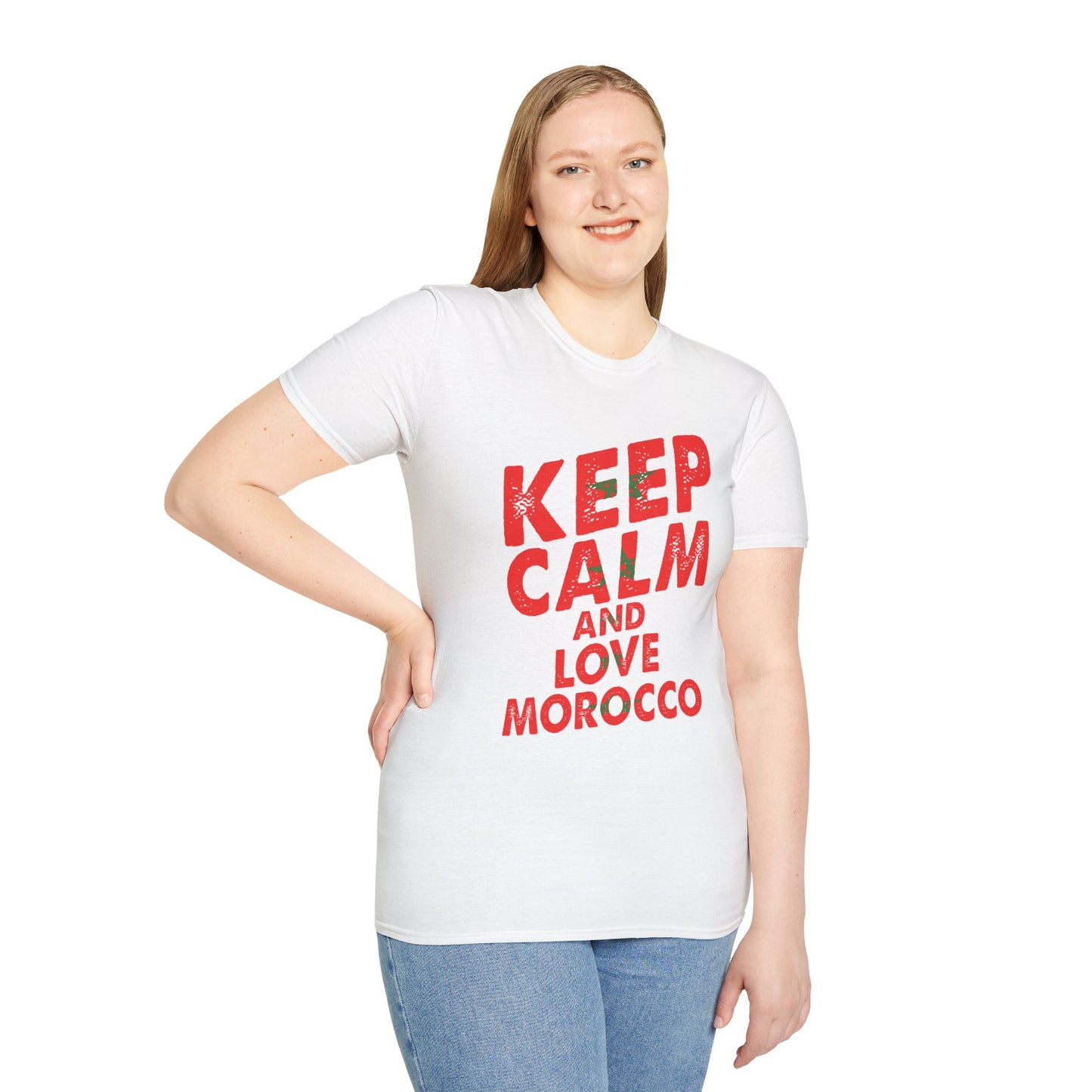 Keep Calm and Love Morocco Shirt, Unisex Softstyle T-Shirt, Gift for Travelers, Casual Wear, Souvenir, Ethnic Pride Wear