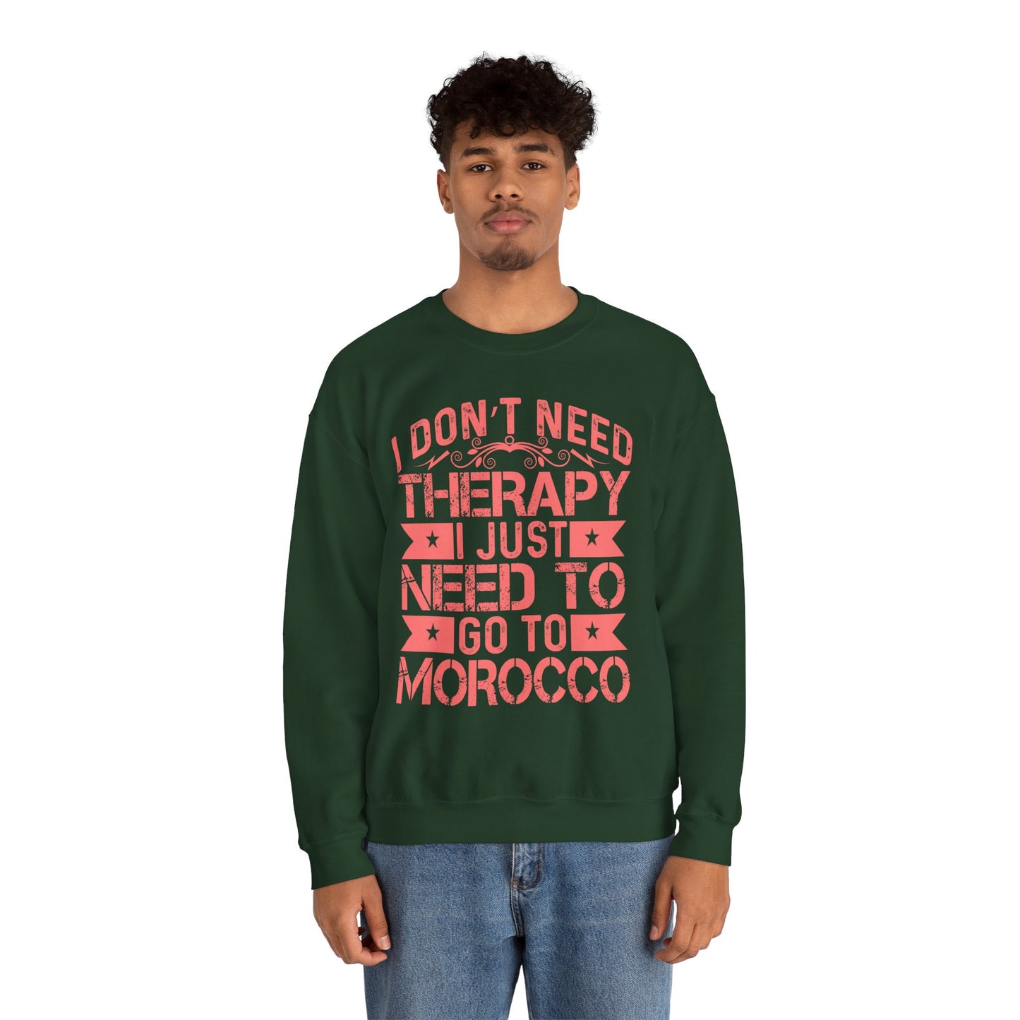 Morocco Therapy Sweatshirt, Unisex Crewneck, Casual Gift, Travel Vibes, Relaxation Apparel