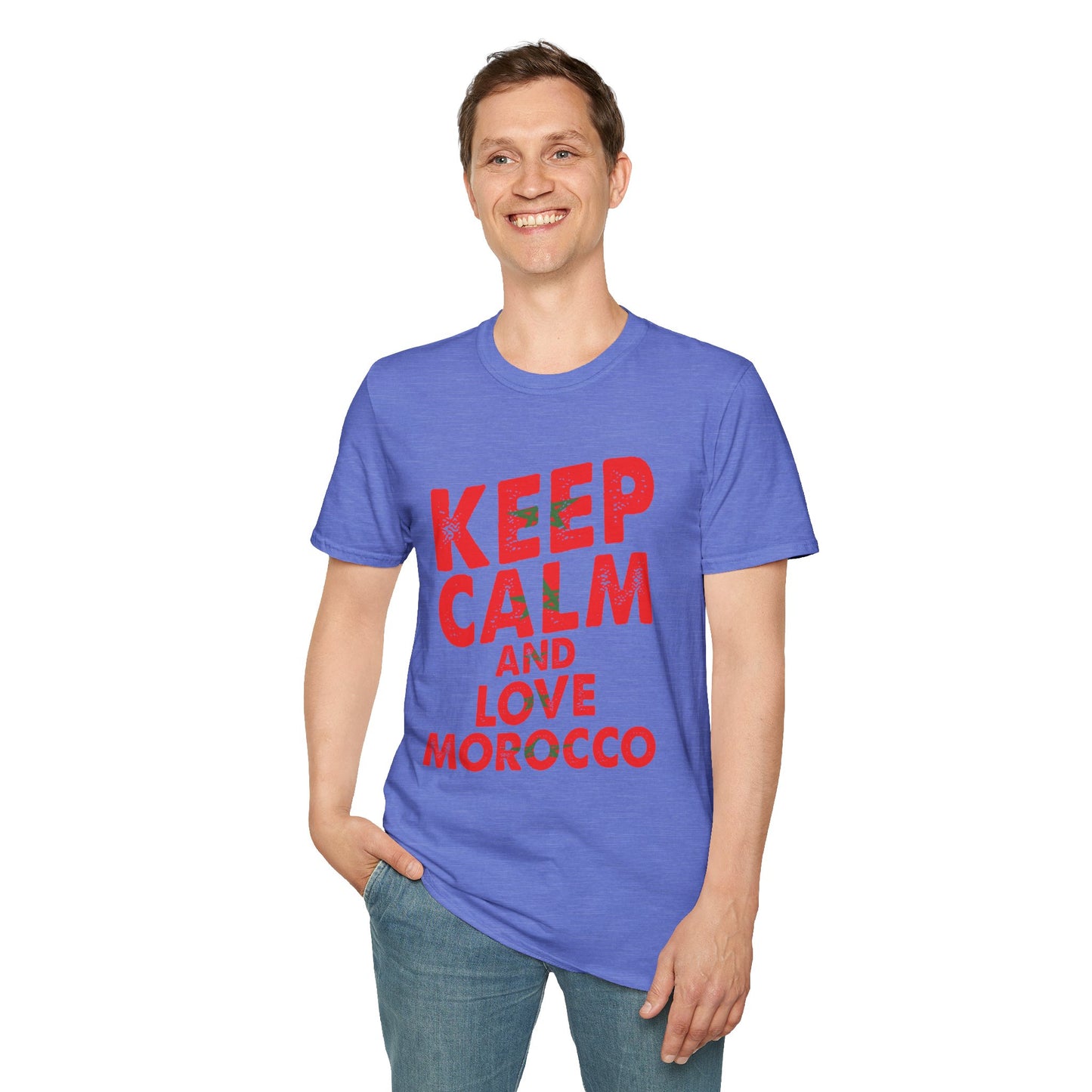 Keep Calm and Love Morocco Shirt, Unisex Softstyle T-Shirt, Gift for Travelers, Casual Wear, Souvenir, Ethnic Pride Wear