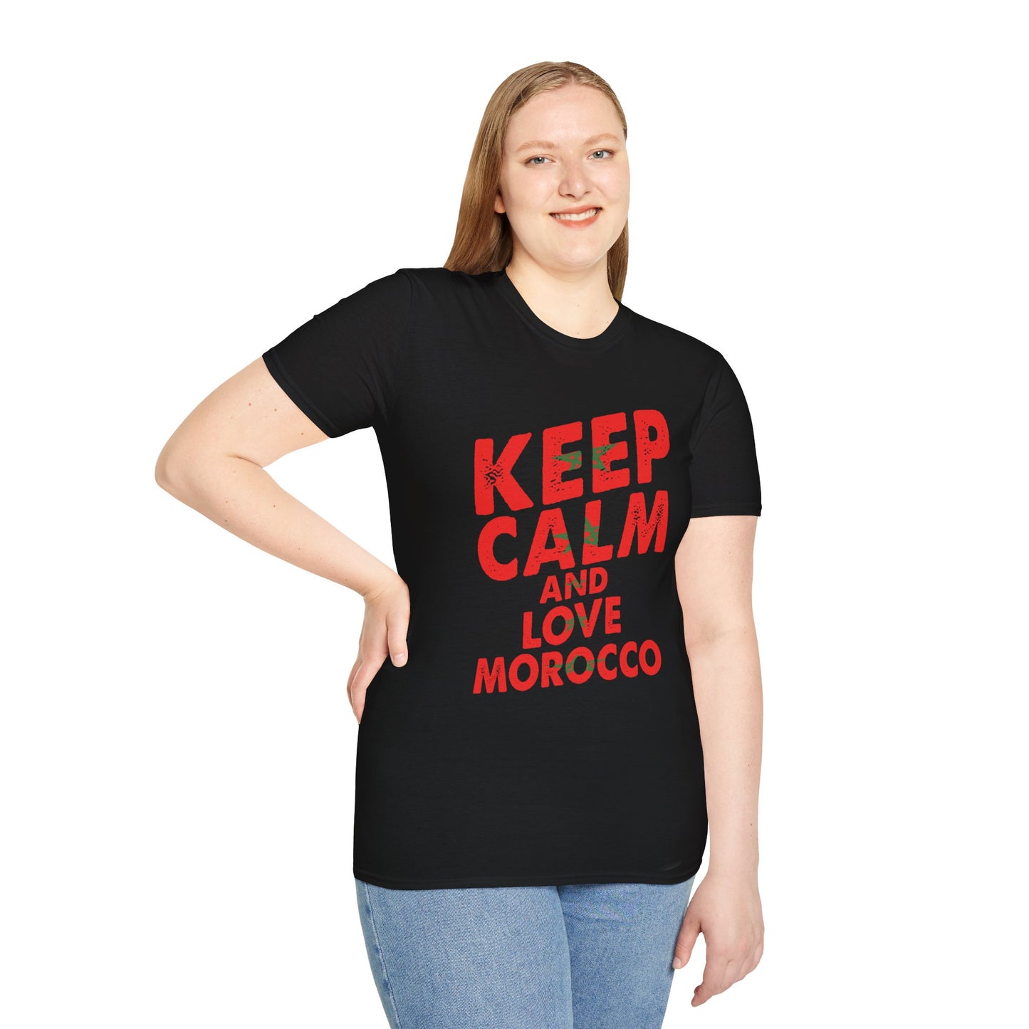 Keep Calm and Love Morocco Shirt, Unisex Softstyle T-Shirt, Gift for Travelers, Casual Wear, Souvenir, Ethnic Pride Wear