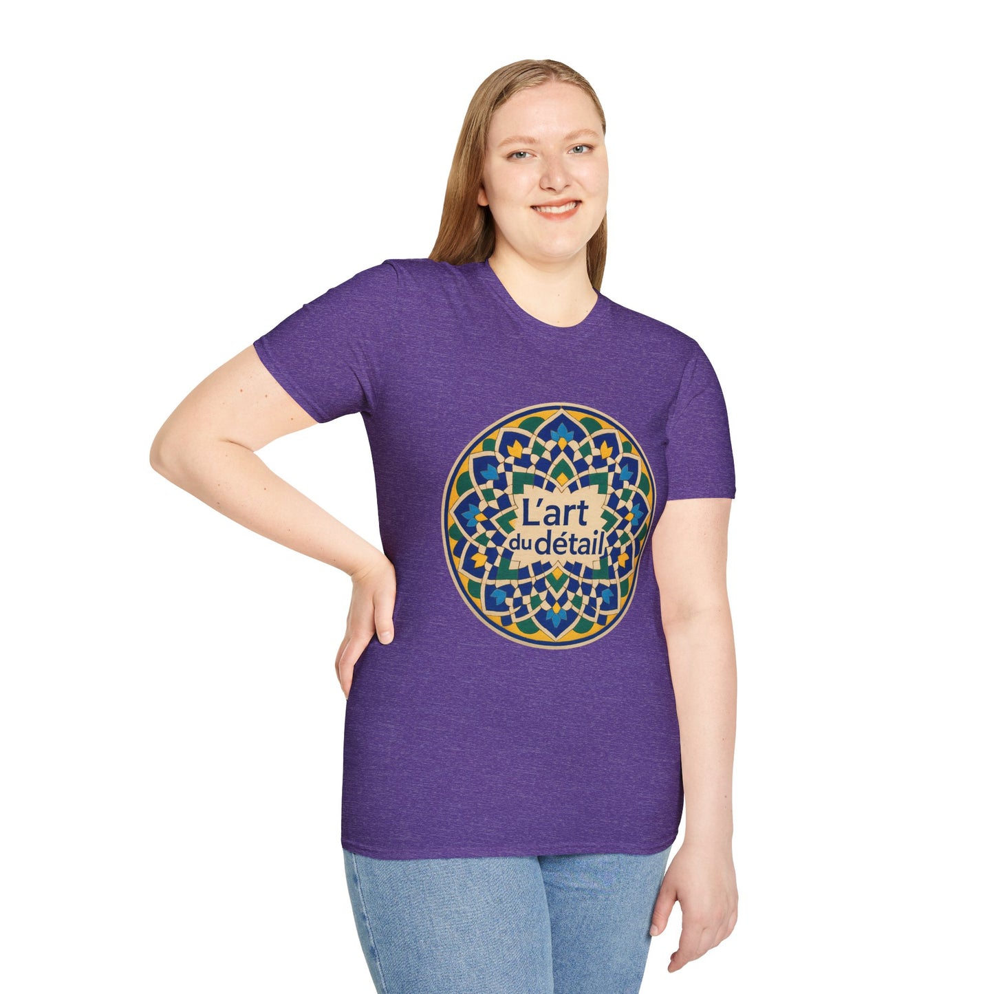 Artistic Detail Unisex T-Shirt, Mandala Tee, Boho Style Shirt, Relaxed Fit Top, Gift for Art Lovers, Casual Wear