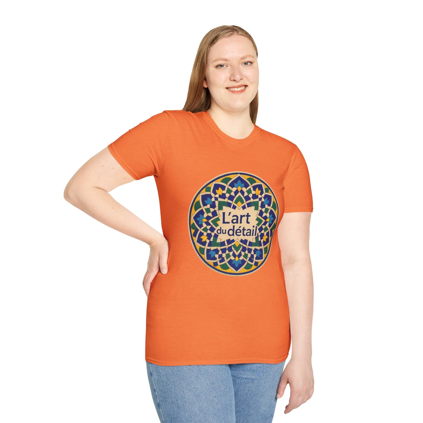 Artistic Detail Unisex T-Shirt, Mandala Tee, Boho Style Shirt, Relaxed Fit Top, Gift for Art Lovers, Casual Wear
