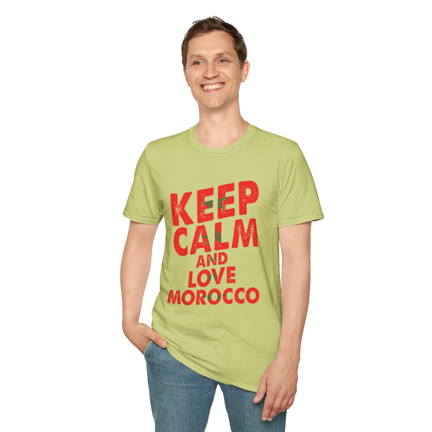 Keep Calm and Love Morocco Shirt, Unisex Softstyle T-Shirt, Gift for Travelers, Casual Wear, Souvenir, Ethnic Pride Wear