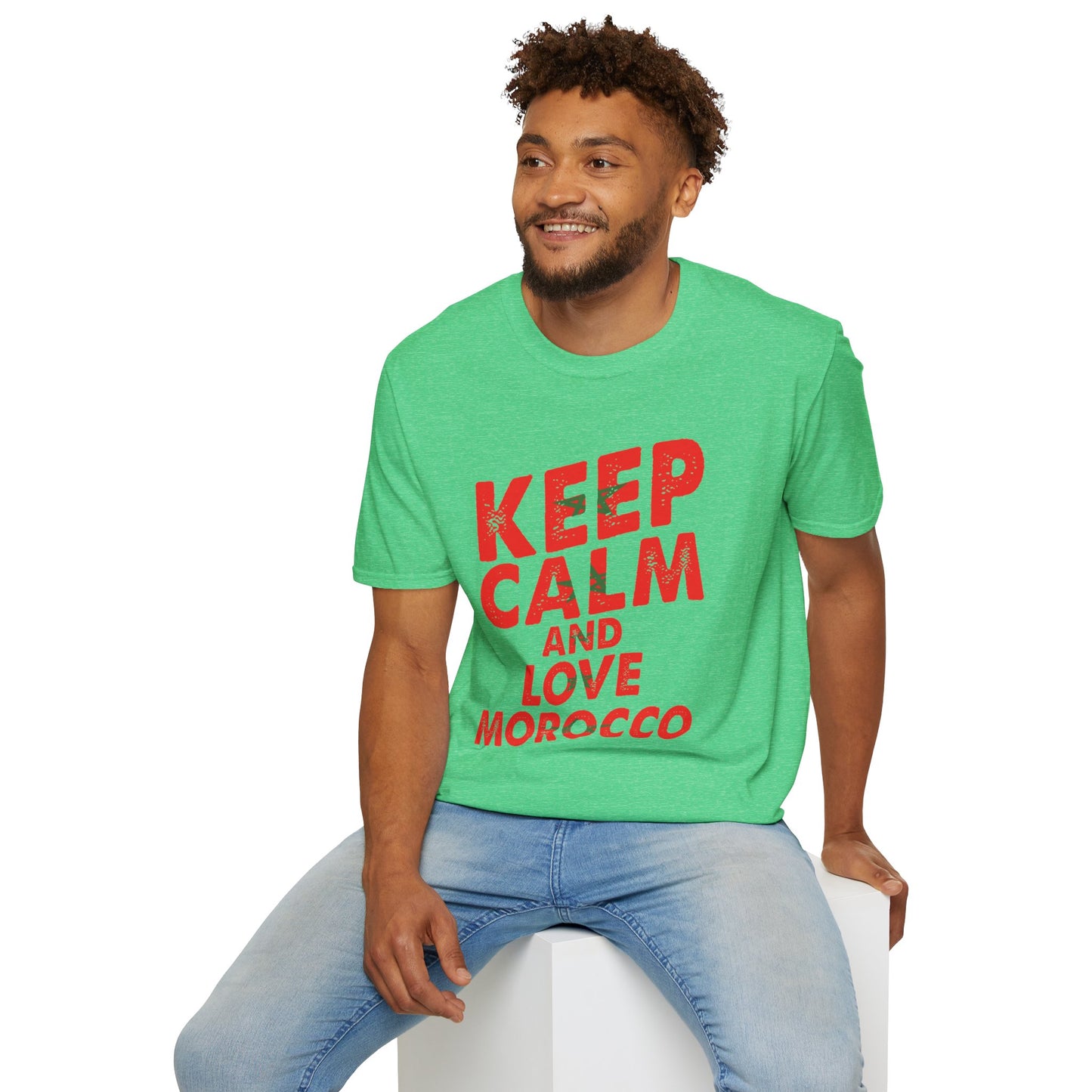 Keep Calm and Love Morocco Shirt, Unisex Softstyle T-Shirt, Gift for Travelers, Casual Wear, Souvenir, Ethnic Pride Wear