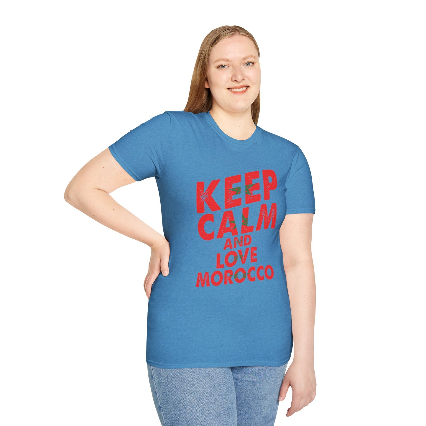 Keep Calm and Love Morocco Shirt, Unisex Softstyle T-Shirt, Gift for Travelers, Casual Wear, Souvenir, Ethnic Pride Wear