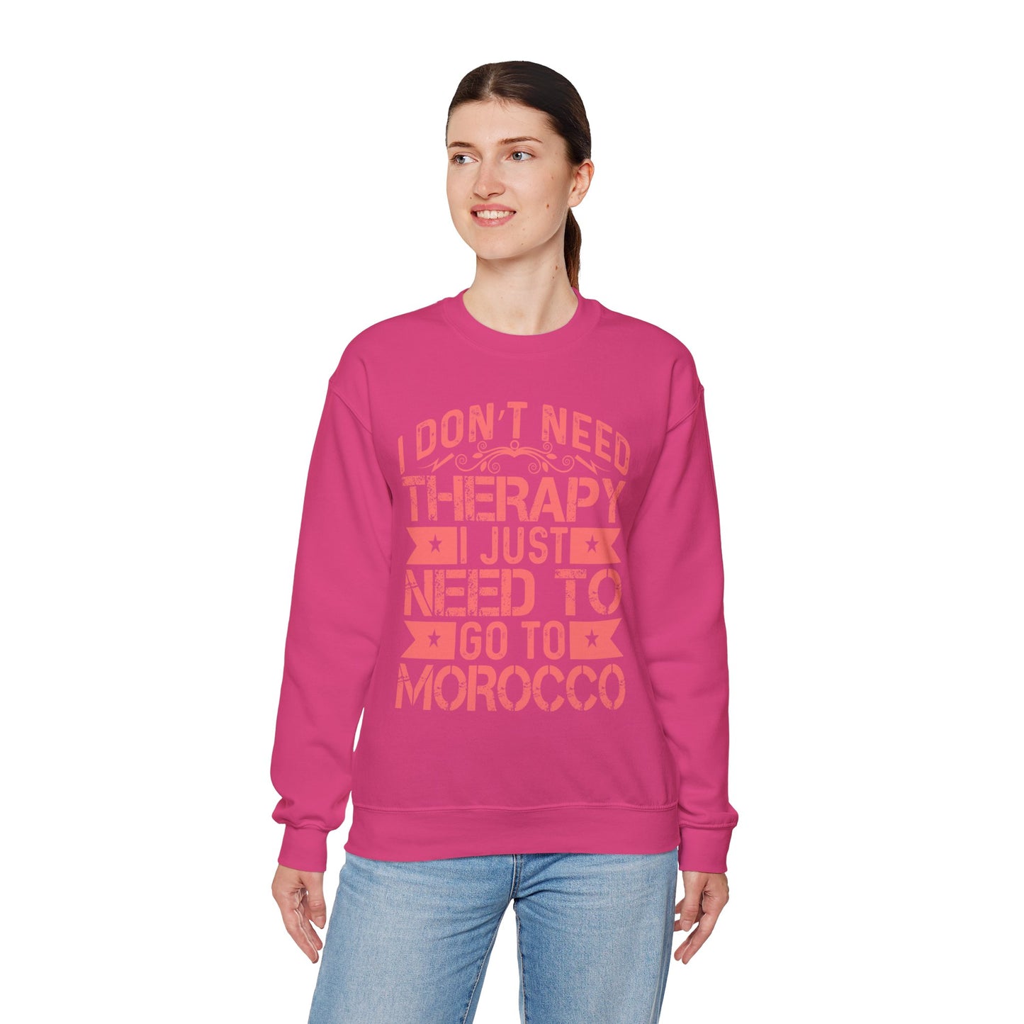 Morocco Therapy Sweatshirt, Unisex Crewneck, Casual Gift, Travel Vibes, Relaxation Apparel