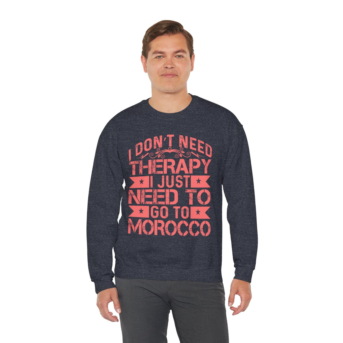 Morocco Therapy Sweatshirt, Unisex Crewneck, Casual Gift, Travel Vibes, Relaxation Apparel