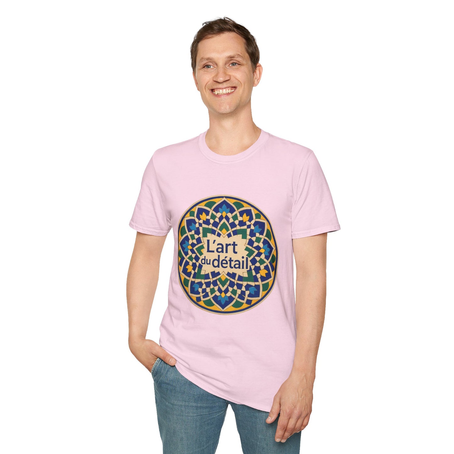 Artistic Detail Unisex T-Shirt, Mandala Tee, Boho Style Shirt, Relaxed Fit Top, Gift for Art Lovers, Casual Wear