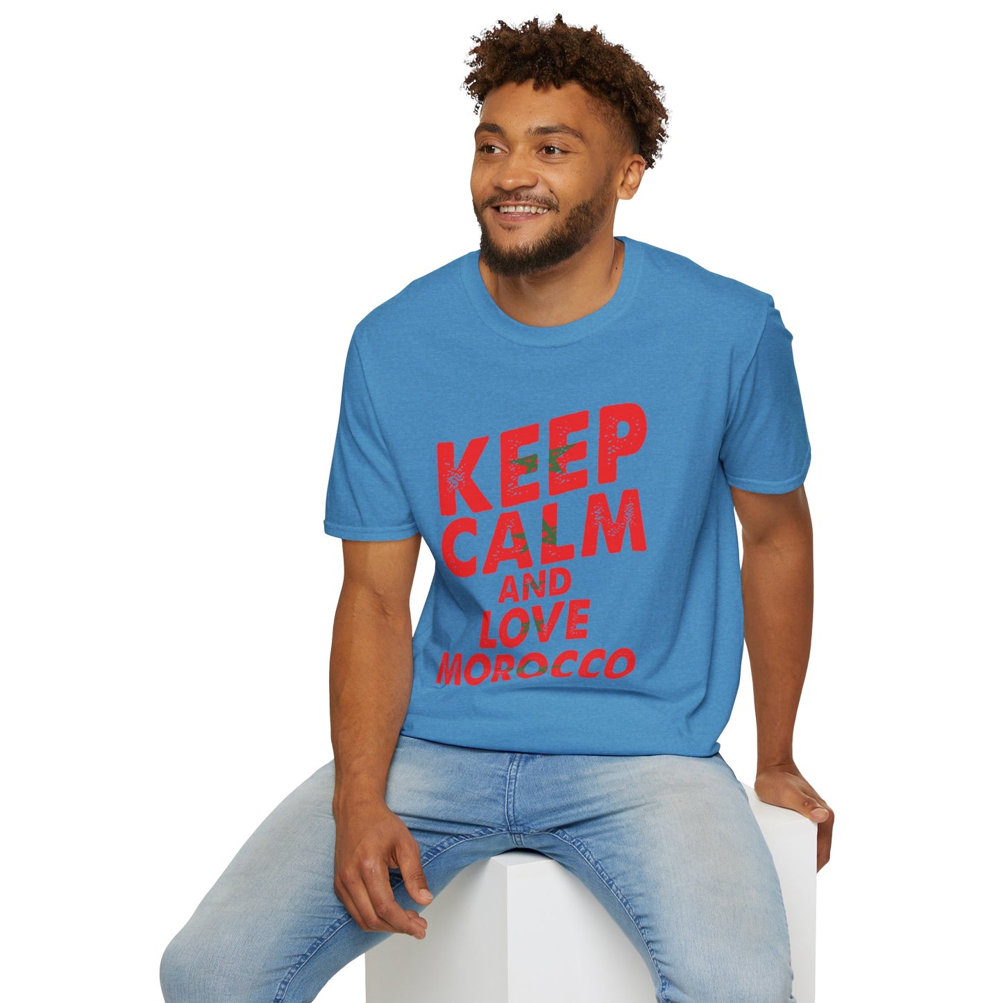 Keep Calm and Love Morocco Shirt, Unisex Softstyle T-Shirt, Gift for Travelers, Casual Wear, Souvenir, Ethnic Pride Wear