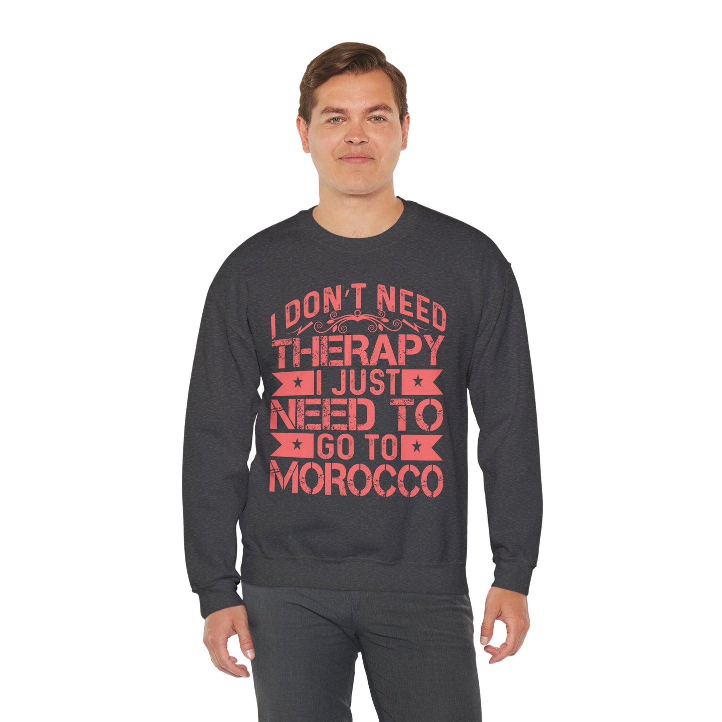Morocco Therapy Sweatshirt, Unisex Crewneck, Casual Gift, Travel Vibes, Relaxation Apparel