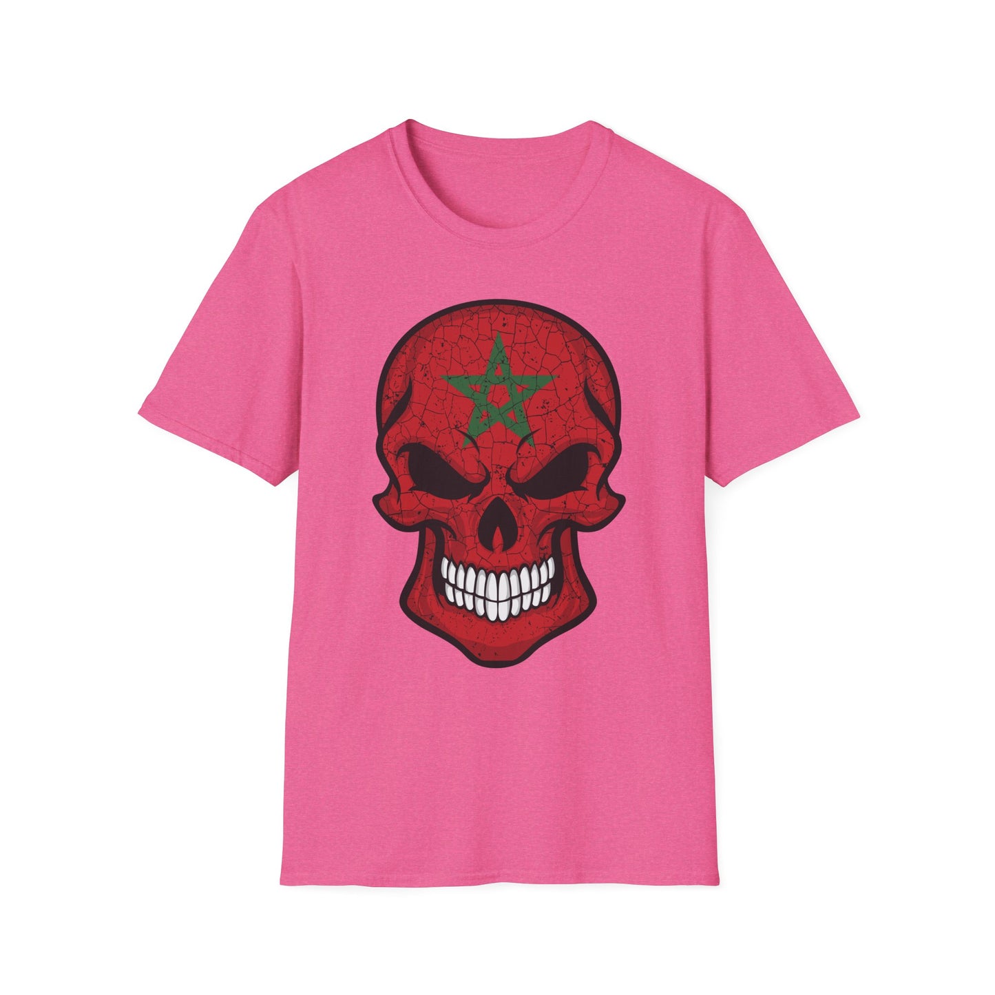 Moroccan Skull Graphic Tee, Unisex Softstyle T-Shirt, Edgy Fashion, Halloween Party Wear, Gifts for Him & Her, Rocker Style