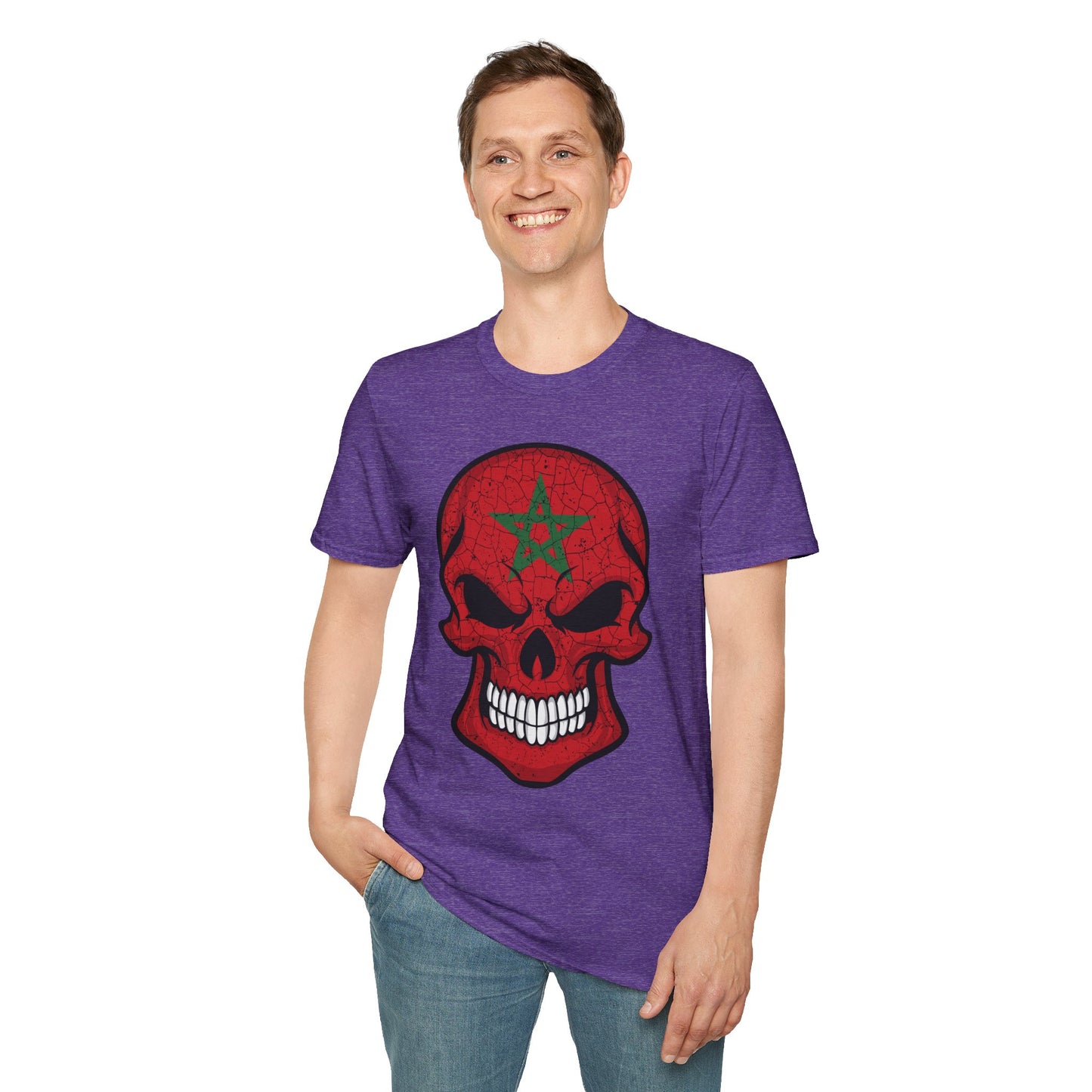 Moroccan Skull Graphic Tee, Unisex Softstyle T-Shirt, Edgy Fashion, Halloween Party Wear, Gifts for Him & Her, Rocker Style