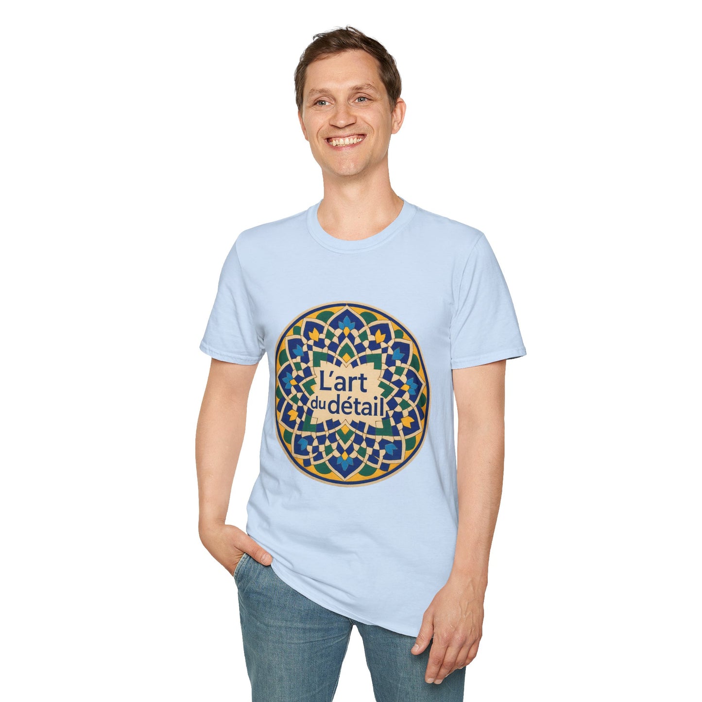 Artistic Detail Unisex T-Shirt, Mandala Tee, Boho Style Shirt, Relaxed Fit Top, Gift for Art Lovers, Casual Wear