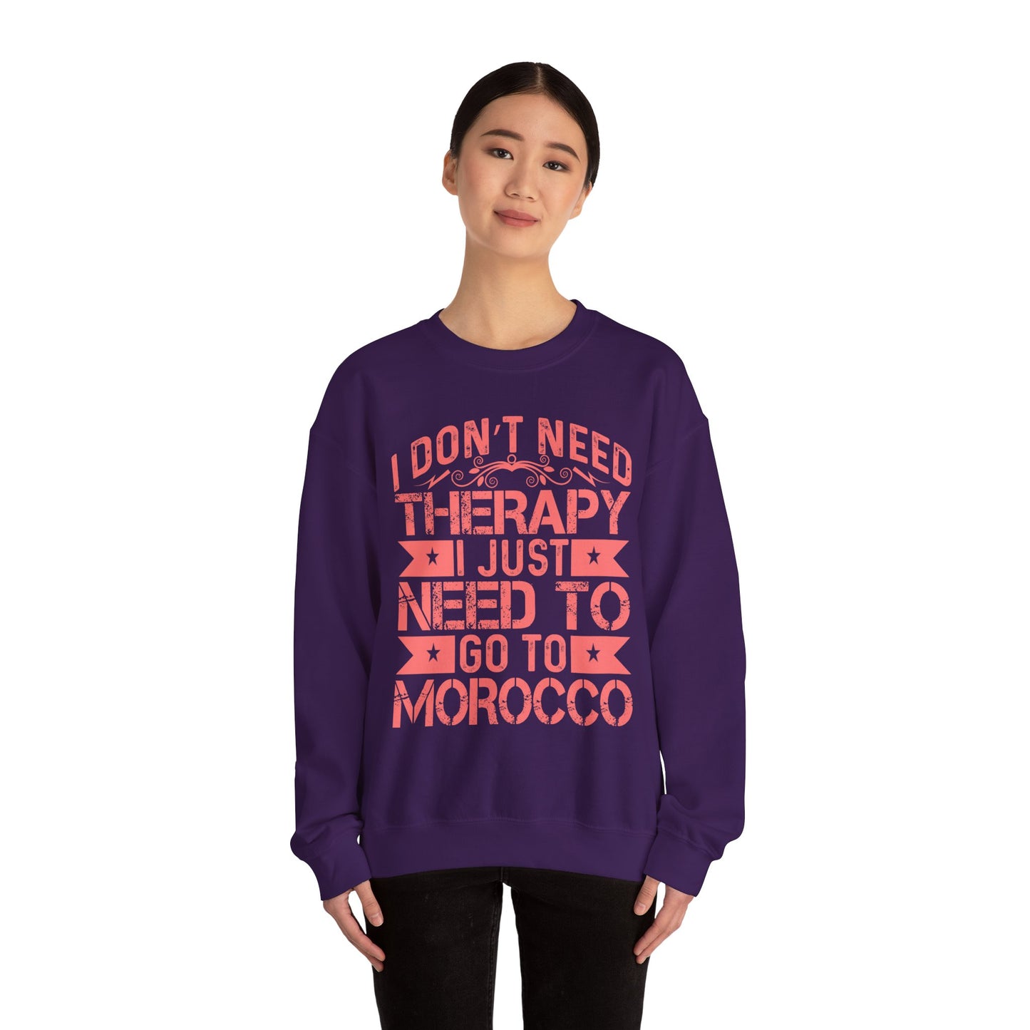 Morocco Therapy Sweatshirt, Unisex Crewneck, Casual Gift, Travel Vibes, Relaxation Apparel