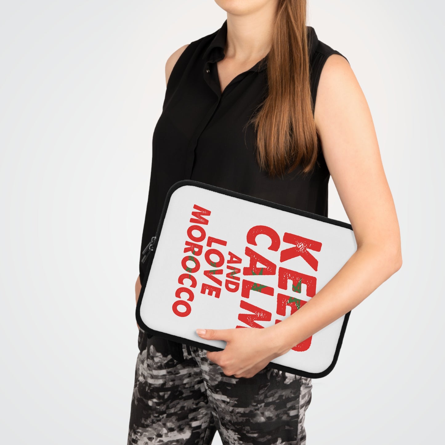 Moroccan Love Laptop Sleeve - Keep Calm Design, Tech Accessory, Gift for Students, Work Essentials, Travel Companion
