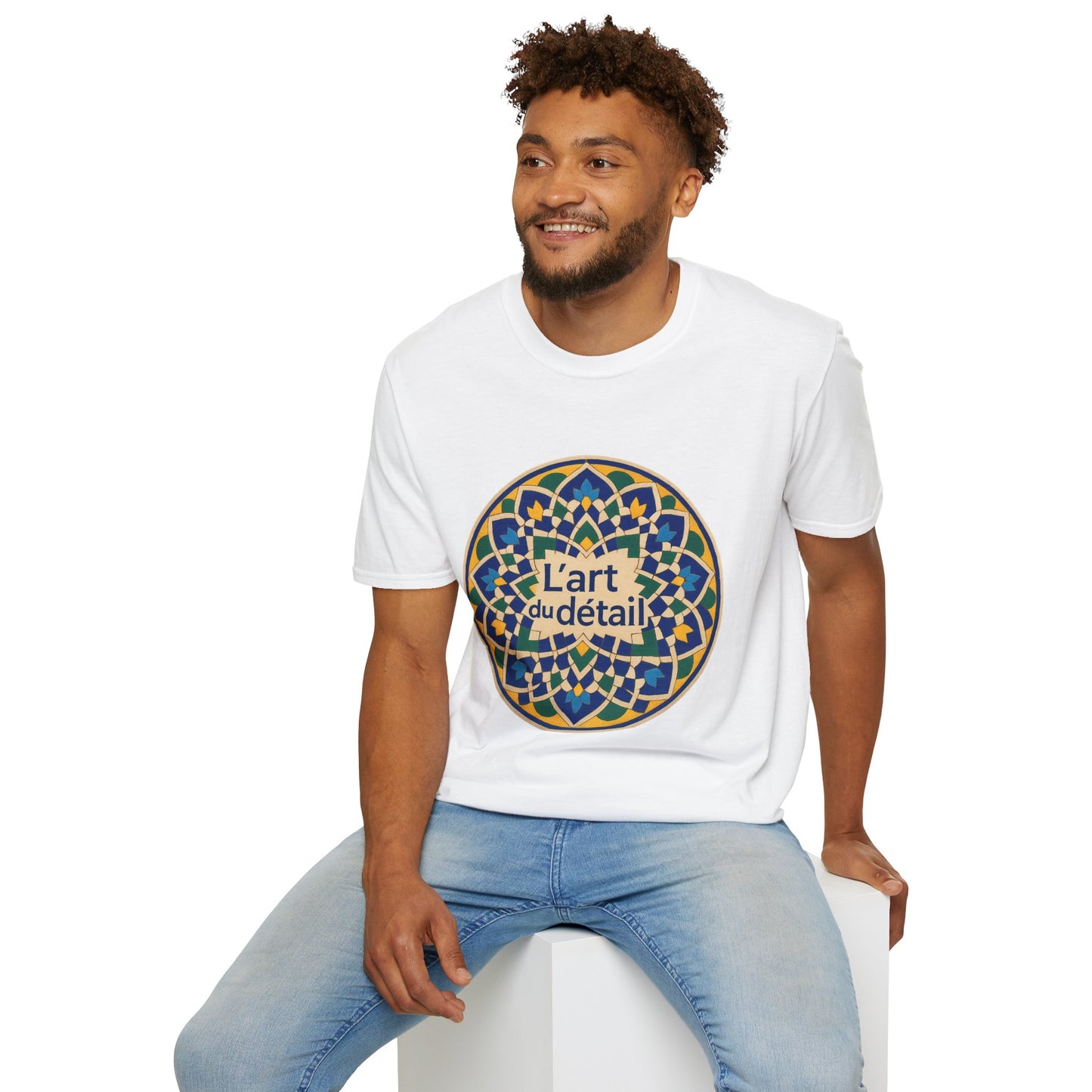 Artistic Detail Unisex T-Shirt, Mandala Tee, Boho Style Shirt, Relaxed Fit Top, Gift for Art Lovers, Casual Wear