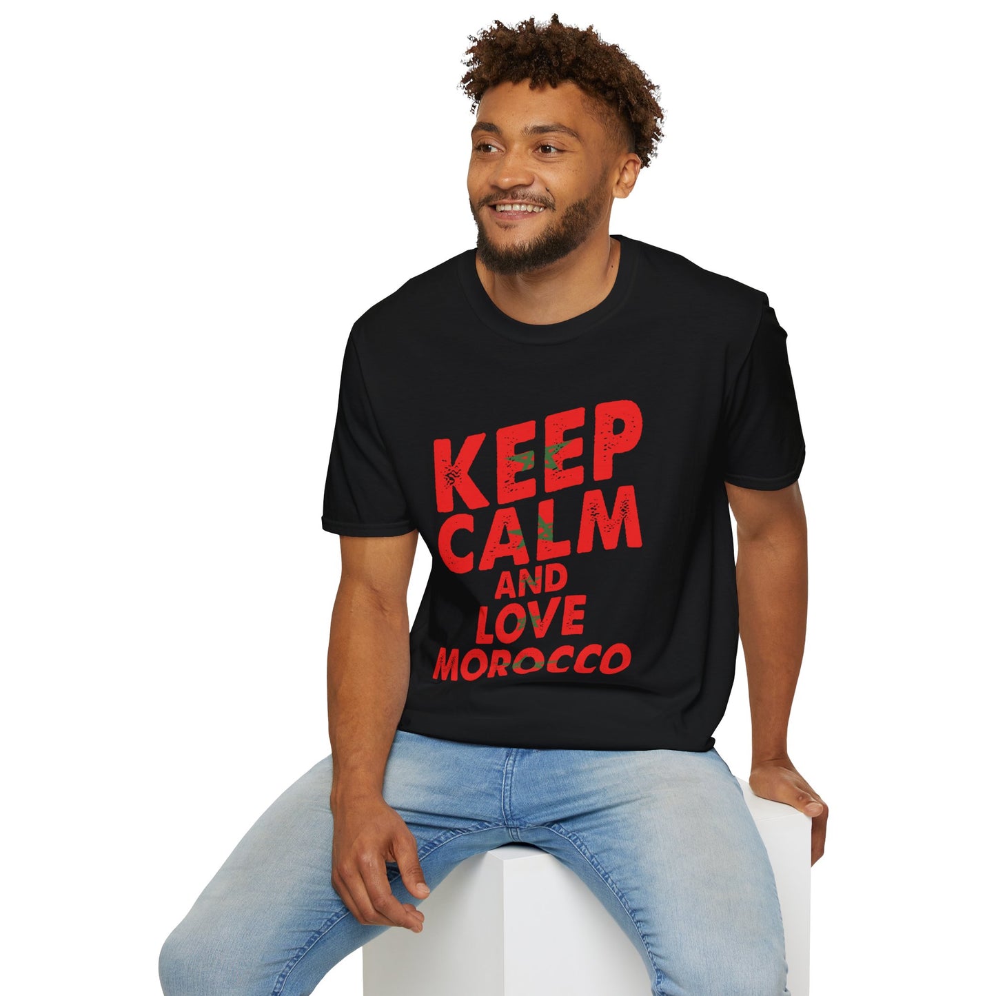 Keep Calm and Love Morocco Shirt, Unisex Softstyle T-Shirt, Gift for Travelers, Casual Wear, Souvenir, Ethnic Pride Wear