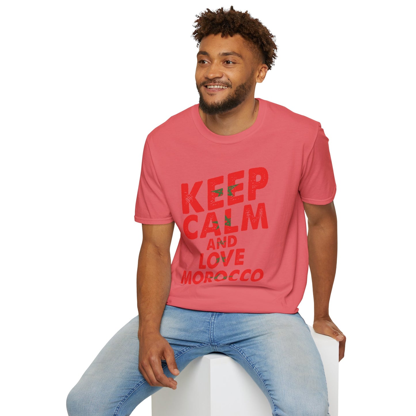 Keep Calm and Love Morocco Shirt, Unisex Softstyle T-Shirt, Gift for Travelers, Casual Wear, Souvenir, Ethnic Pride Wear