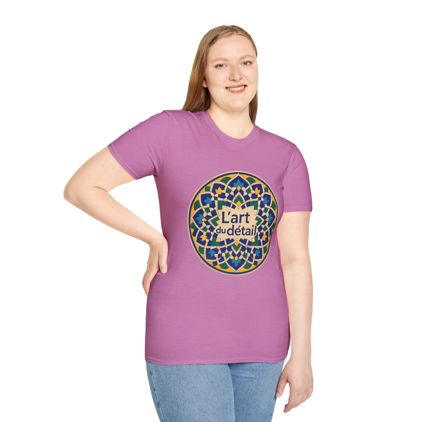 Artistic Detail Unisex T-Shirt, Mandala Tee, Boho Style Shirt, Relaxed Fit Top, Gift for Art Lovers, Casual Wear