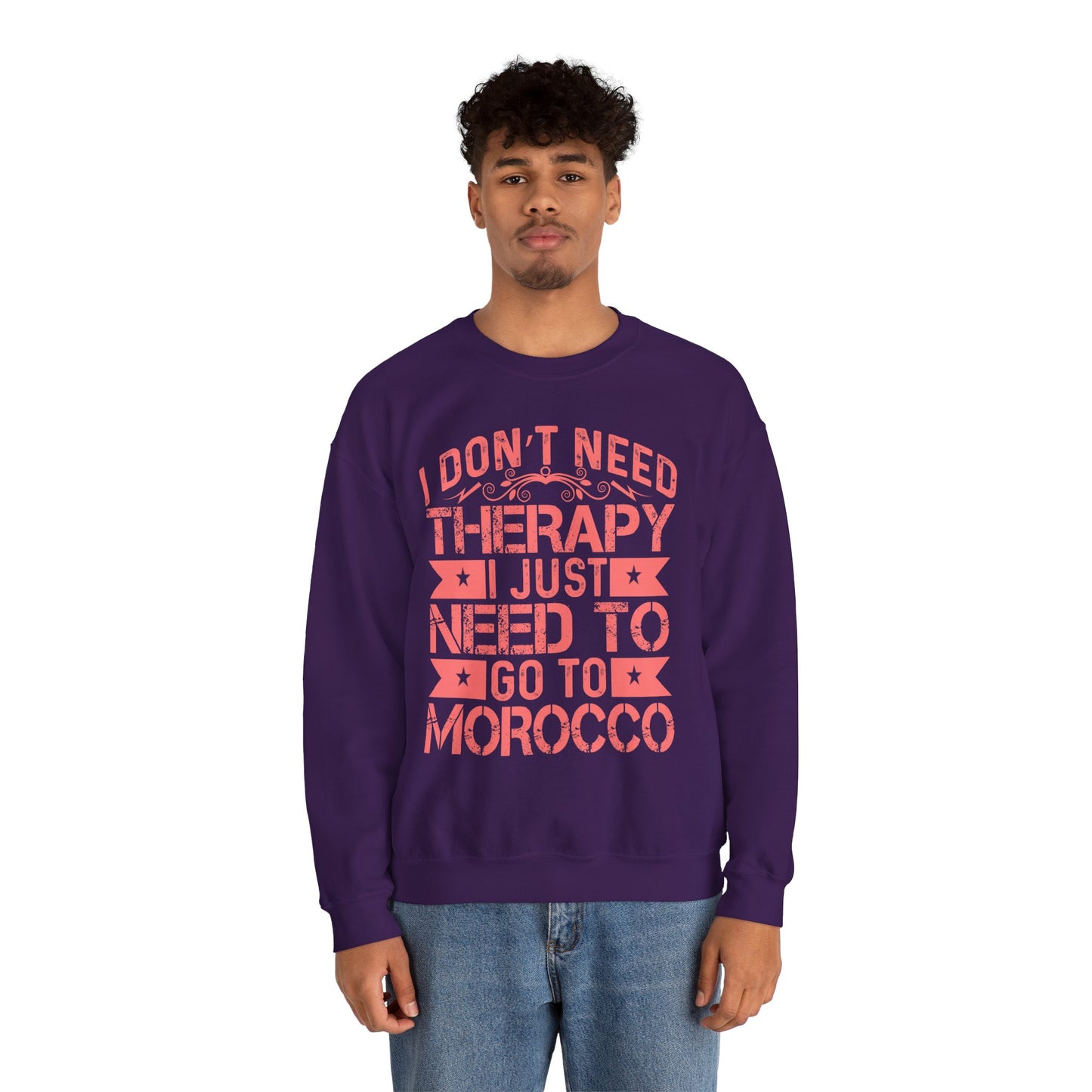 Morocco Therapy Sweatshirt, Unisex Crewneck, Casual Gift, Travel Vibes, Relaxation Apparel