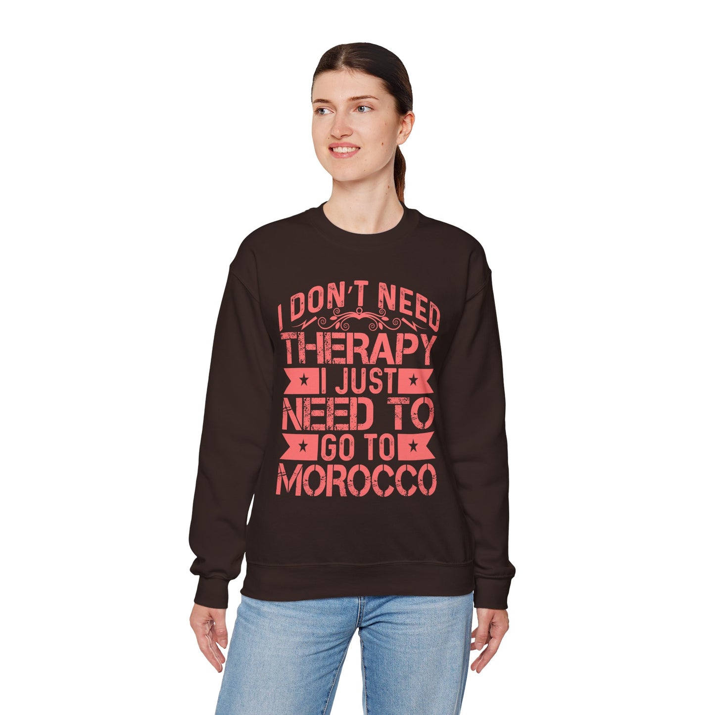 Morocco Therapy Sweatshirt, Unisex Crewneck, Casual Gift, Travel Vibes, Relaxation Apparel