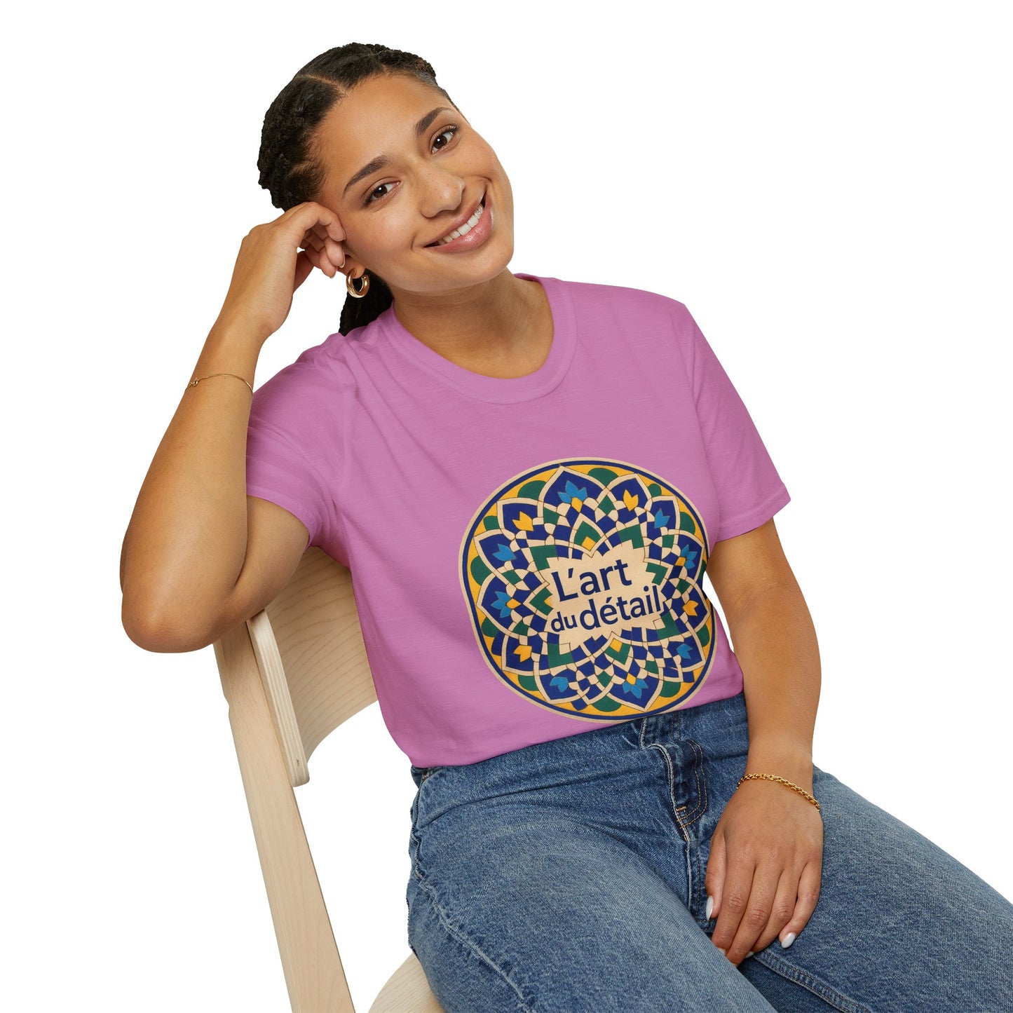 Artistic Detail Unisex T-Shirt, Mandala Tee, Boho Style Shirt, Relaxed Fit Top, Gift for Art Lovers, Casual Wear