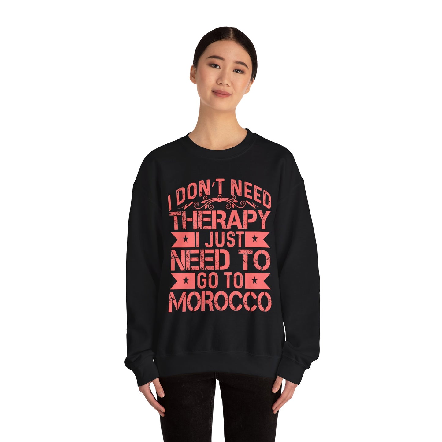 Morocco Therapy Sweatshirt, Unisex Crewneck, Casual Gift, Travel Vibes, Relaxation Apparel