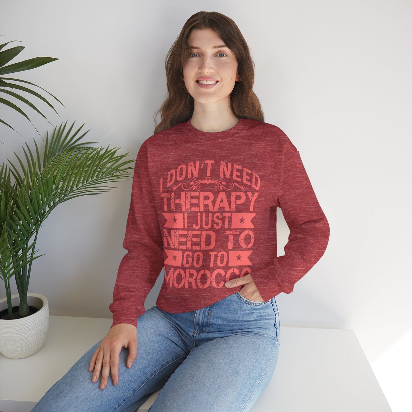 Morocco Therapy Sweatshirt, Unisex Crewneck, Casual Gift, Travel Vibes, Relaxation Apparel