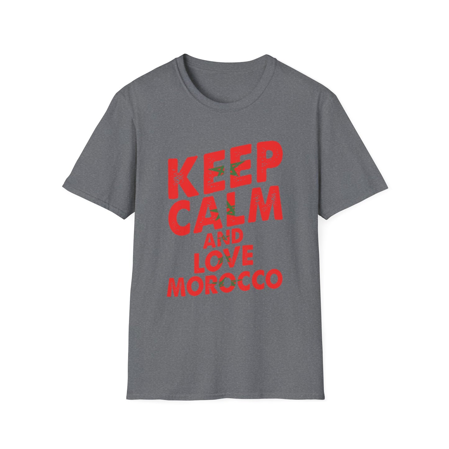 Keep Calm and Love Morocco Shirt, Unisex Softstyle T-Shirt, Gift for Travelers, Casual Wear, Souvenir, Ethnic Pride Wear