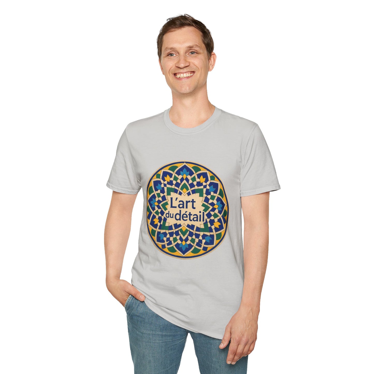 Artistic Detail Unisex T-Shirt, Mandala Tee, Boho Style Shirt, Relaxed Fit Top, Gift for Art Lovers, Casual Wear
