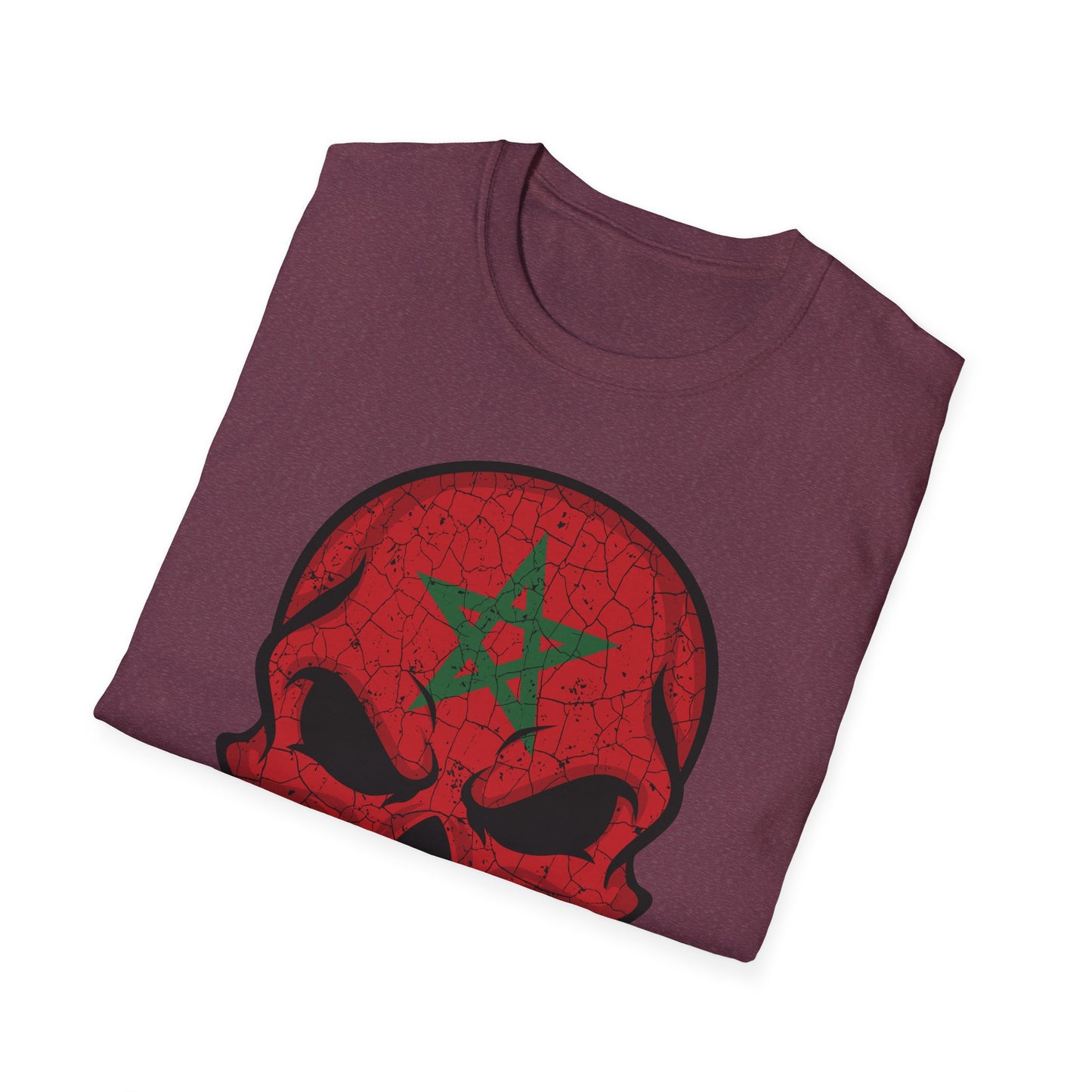 Moroccan Skull Graphic Tee, Unisex Softstyle T-Shirt, Edgy Fashion, Halloween Party Wear, Gifts for Him & Her, Rocker Style