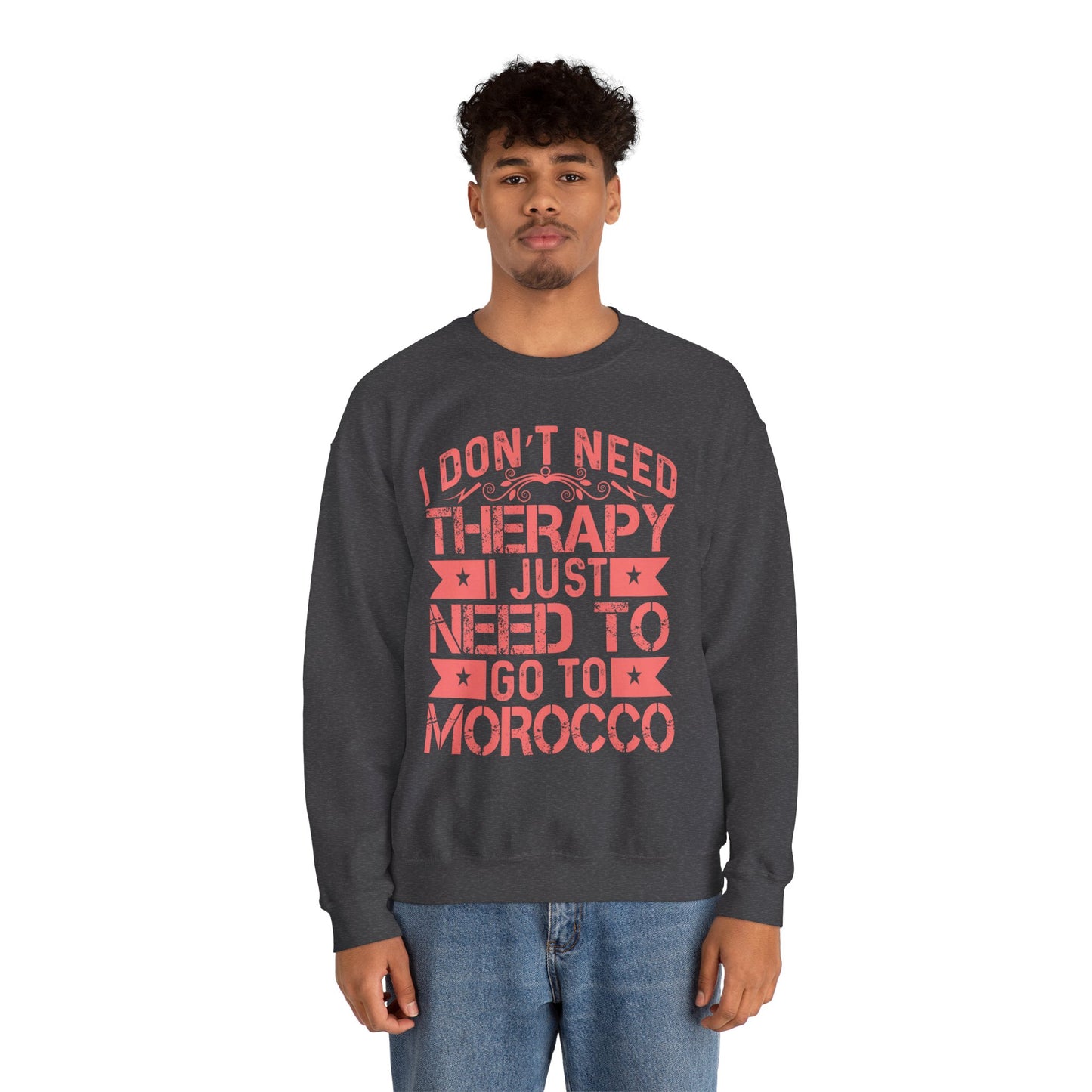 Morocco Therapy Sweatshirt, Unisex Crewneck, Casual Gift, Travel Vibes, Relaxation Apparel