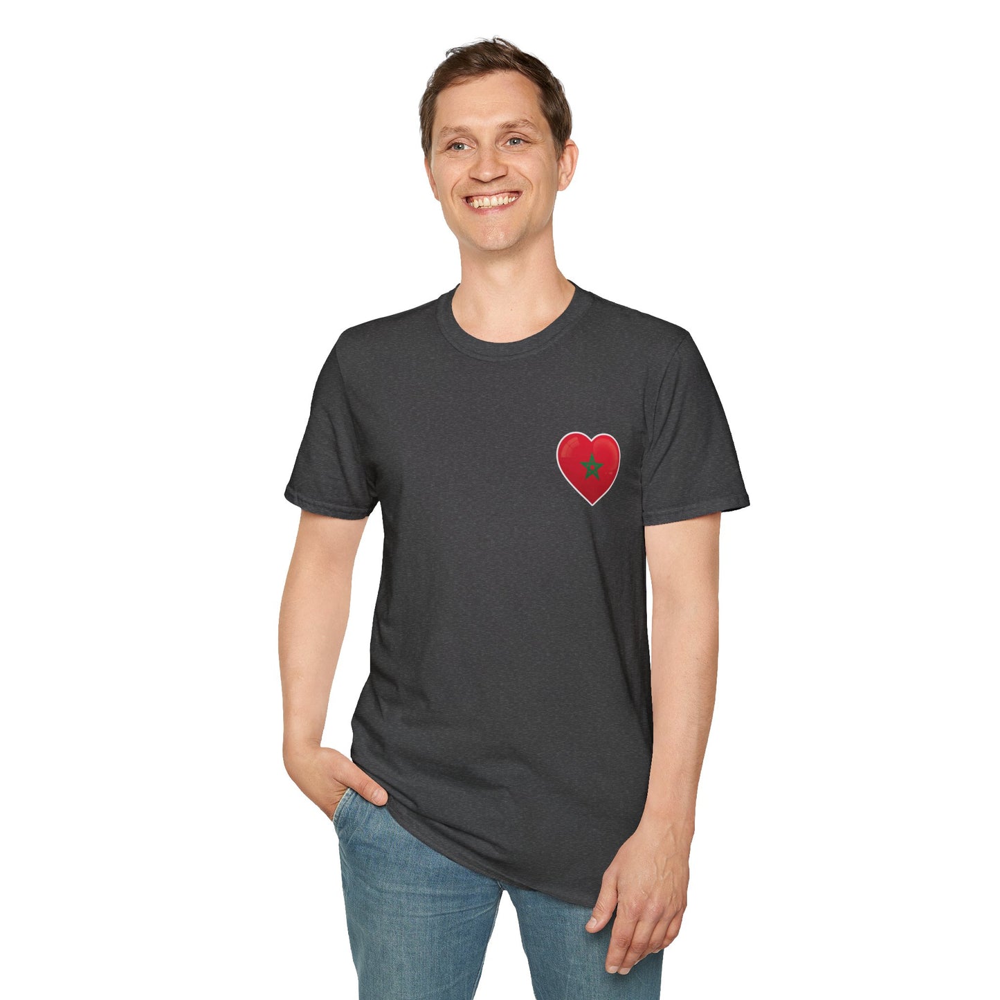 Heart Design Unisex Softstyle T-Shirt, Cute Gift for Couples, Valentine's Day, Casual Wear, Love Theme, Soft Cotton Tee