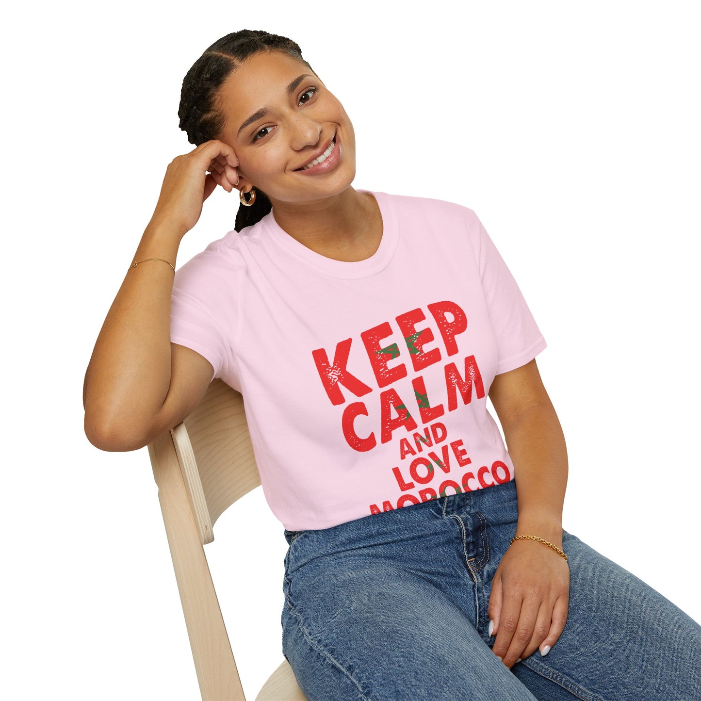 Keep Calm and Love Morocco Shirt, Unisex Softstyle T-Shirt, Gift for Travelers, Casual Wear, Souvenir, Ethnic Pride Wear