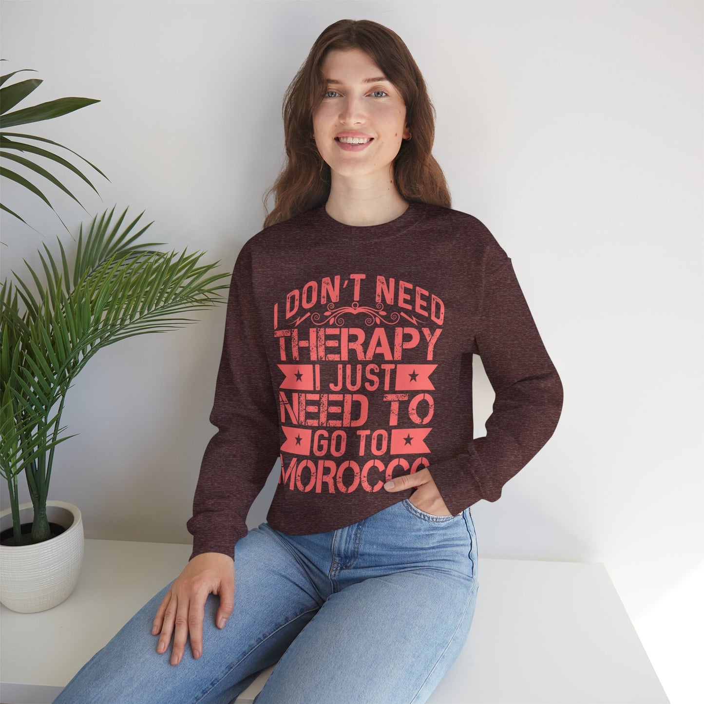 Morocco Therapy Sweatshirt, Unisex Crewneck, Casual Gift, Travel Vibes, Relaxation Apparel