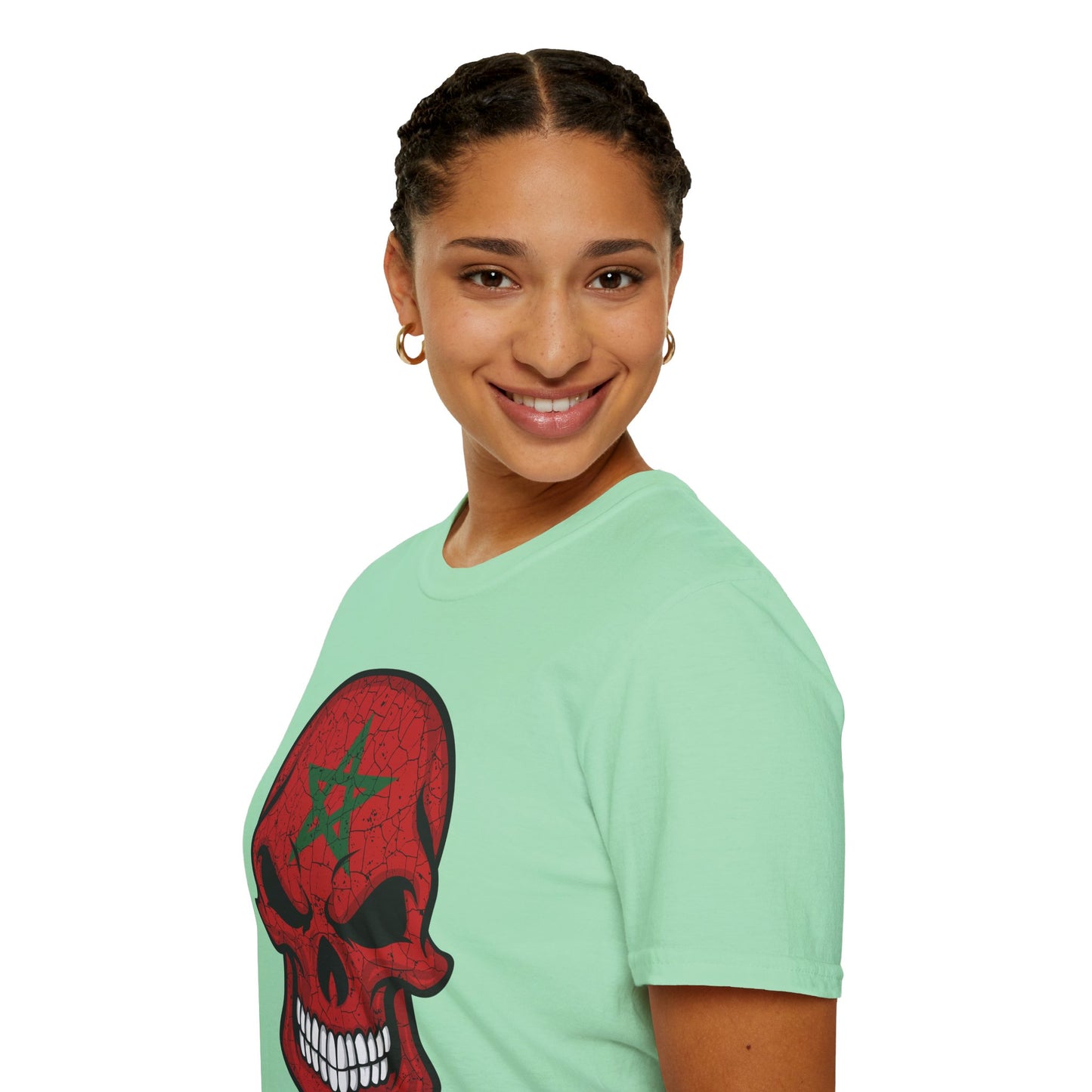 Moroccan Skull Graphic Tee, Unisex Softstyle T-Shirt, Edgy Fashion, Halloween Party Wear, Gifts for Him & Her, Rocker Style