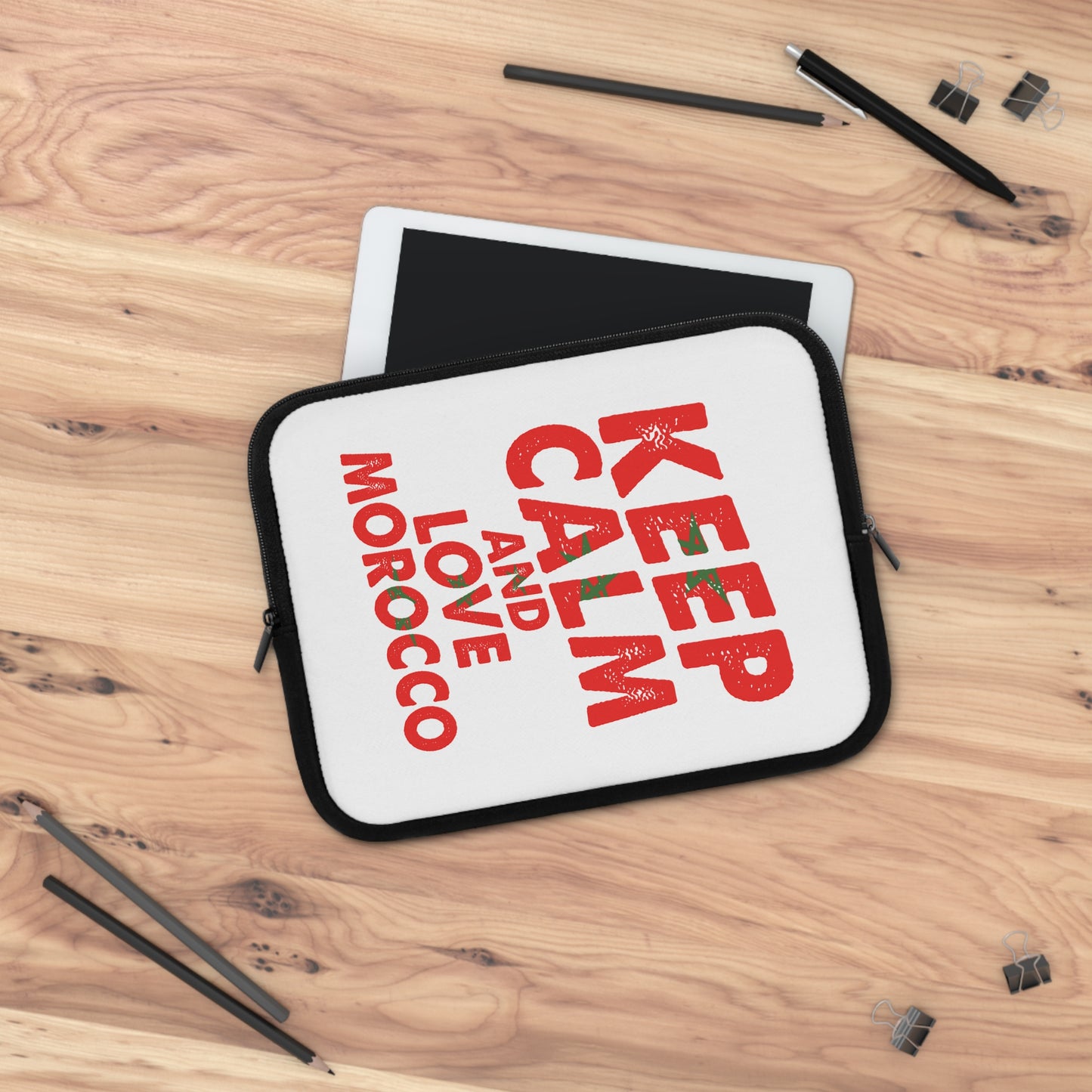 Moroccan Love Laptop Sleeve - Keep Calm Design, Tech Accessory, Gift for Students, Work Essentials, Travel Companion