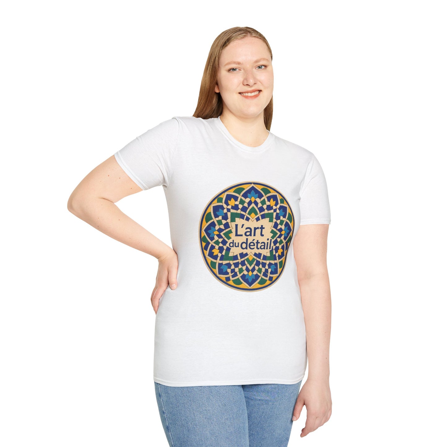 Artistic Detail Unisex T-Shirt, Mandala Tee, Boho Style Shirt, Relaxed Fit Top, Gift for Art Lovers, Casual Wear