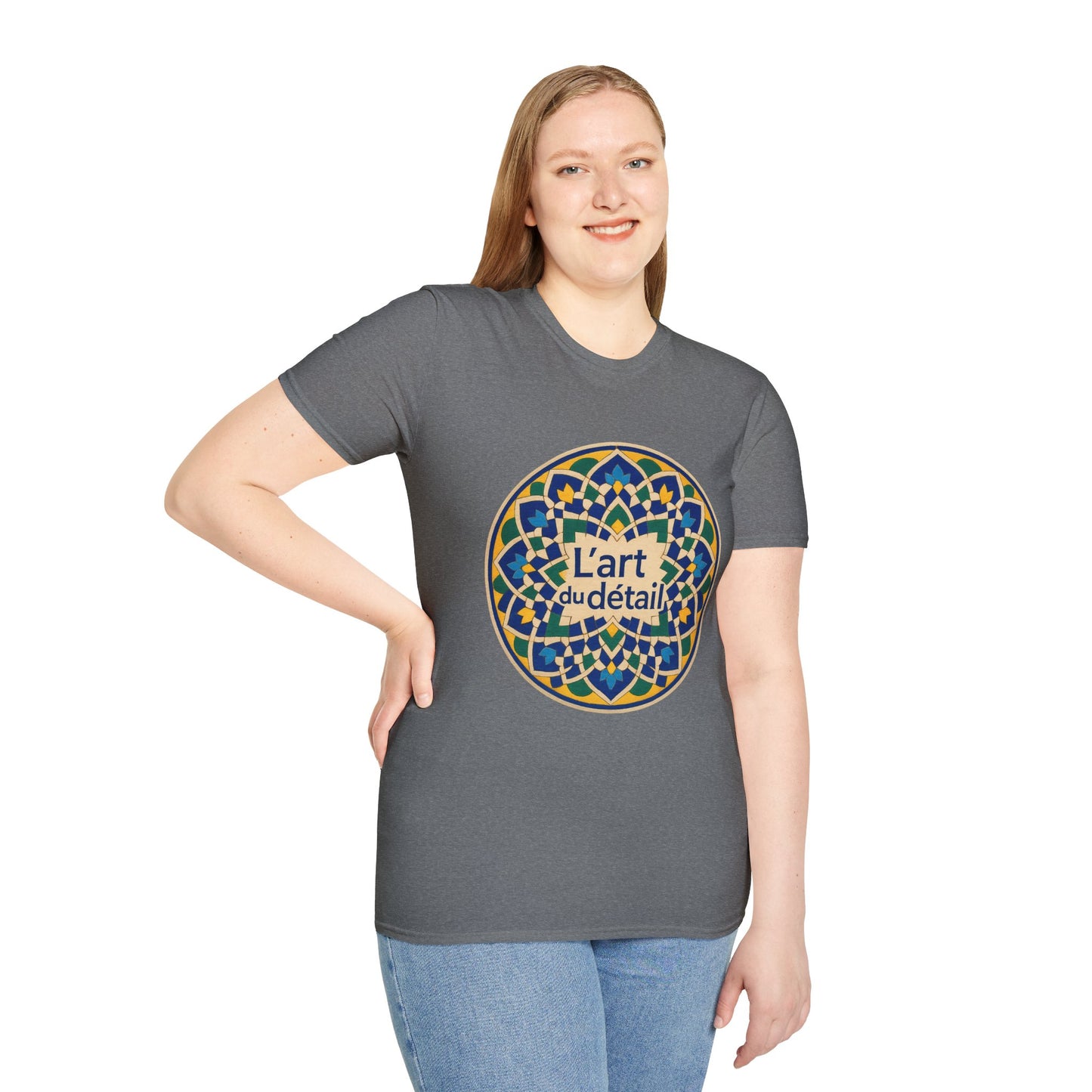 Artistic Detail Unisex T-Shirt, Mandala Tee, Boho Style Shirt, Relaxed Fit Top, Gift for Art Lovers, Casual Wear