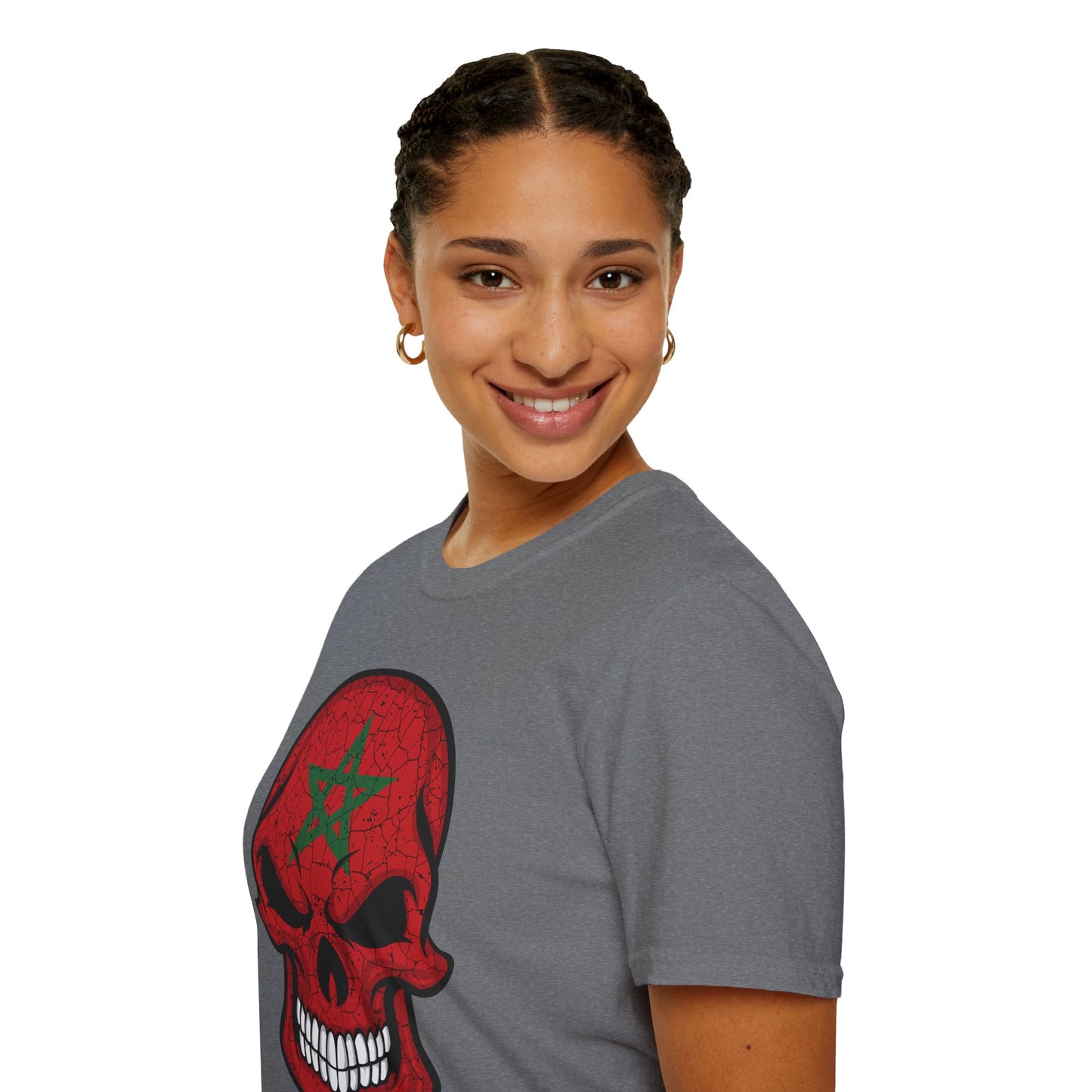 Moroccan Skull Graphic Tee, Unisex Softstyle T-Shirt, Edgy Fashion, Halloween Party Wear, Gifts for Him & Her, Rocker Style