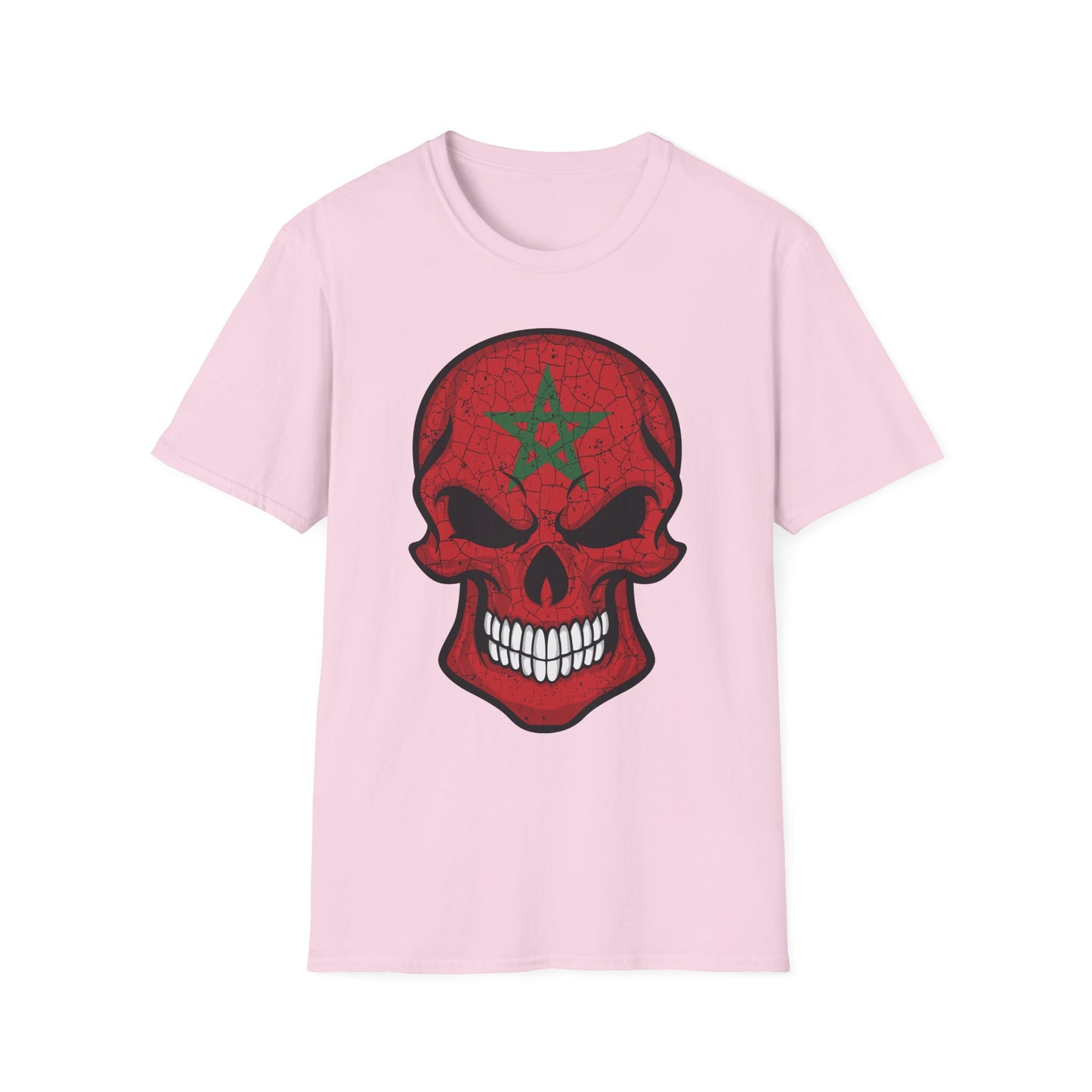 Moroccan Skull Graphic Tee, Unisex Softstyle T-Shirt, Edgy Fashion, Halloween Party Wear, Gifts for Him & Her, Rocker Style