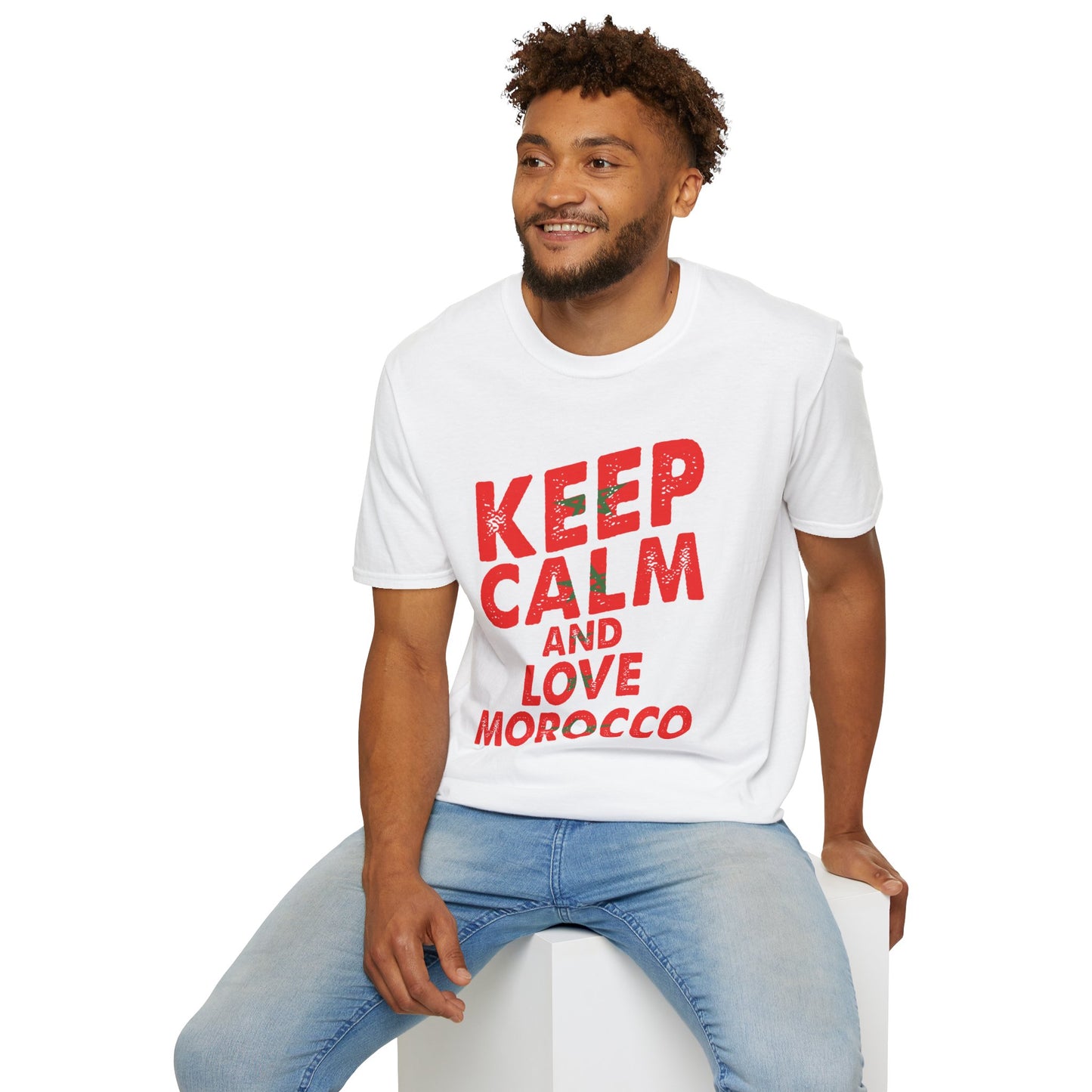 Keep Calm and Love Morocco Shirt, Unisex Softstyle T-Shirt, Gift for Travelers, Casual Wear, Souvenir, Ethnic Pride Wear