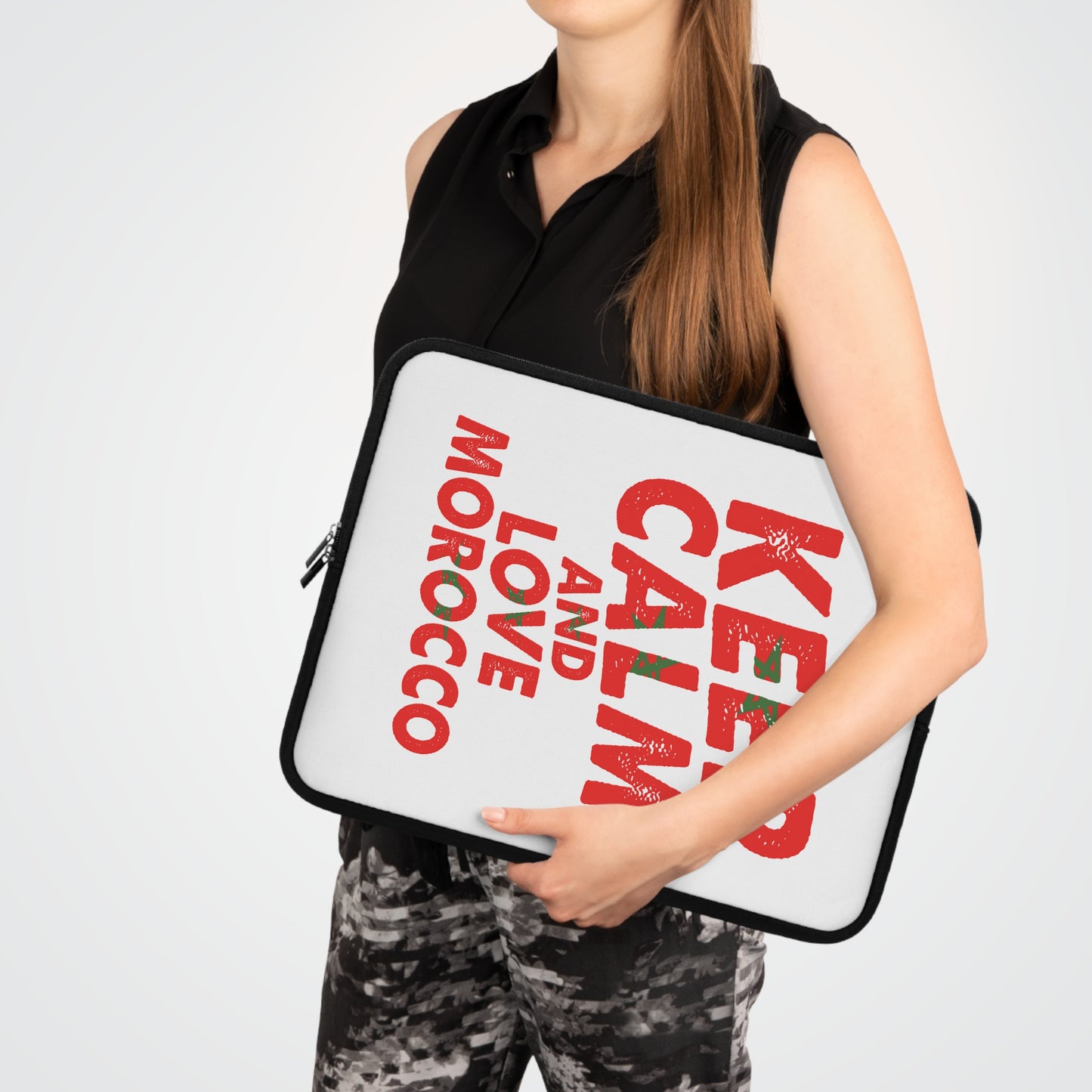 Moroccan Love Laptop Sleeve - Keep Calm Design, Tech Accessory, Gift for Students, Work Essentials, Travel Companion