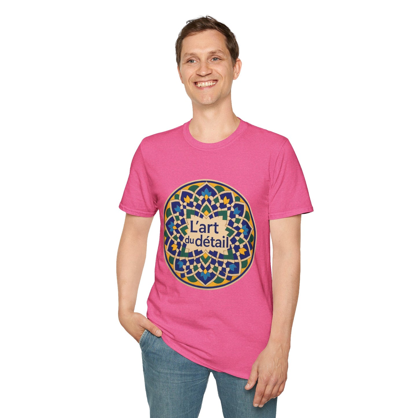 Artistic Detail Unisex T-Shirt, Mandala Tee, Boho Style Shirt, Relaxed Fit Top, Gift for Art Lovers, Casual Wear