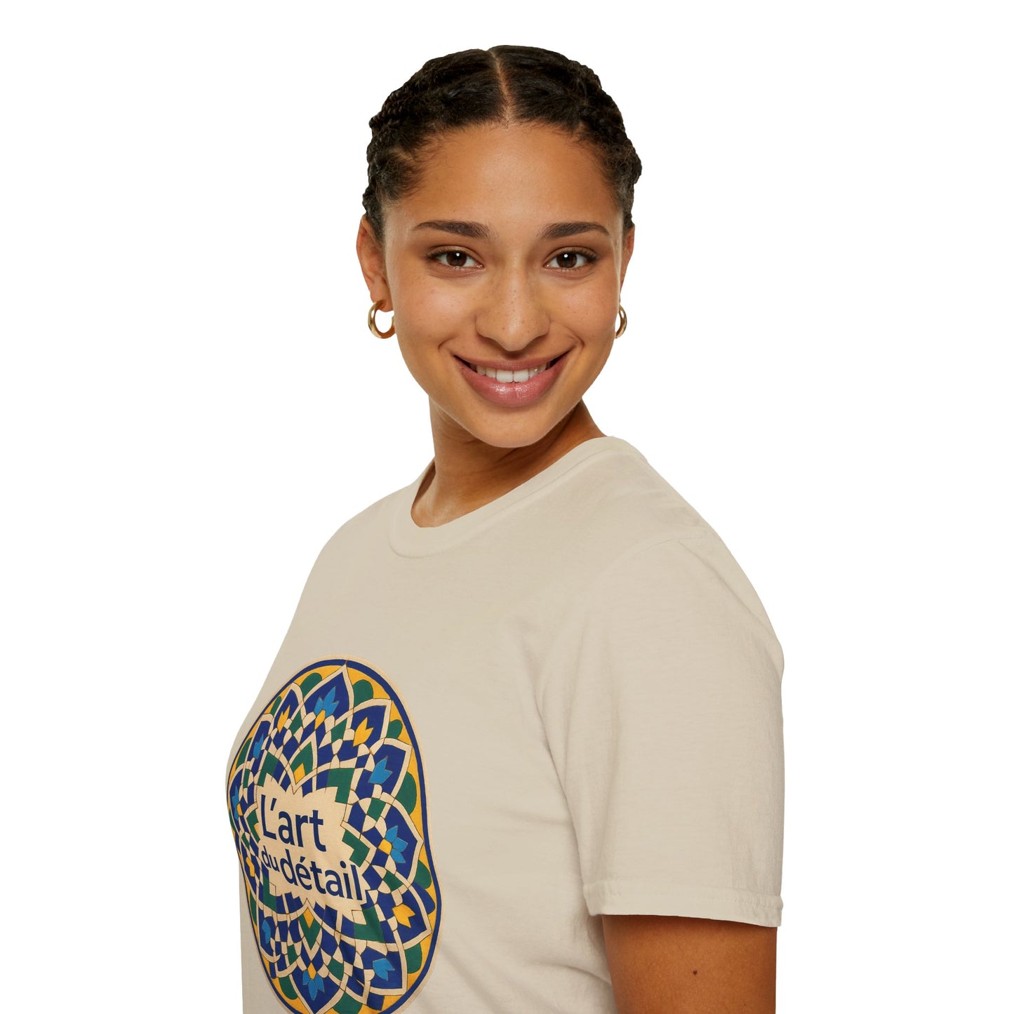 Artistic Detail Unisex T-Shirt, Mandala Tee, Boho Style Shirt, Relaxed Fit Top, Gift for Art Lovers, Casual Wear