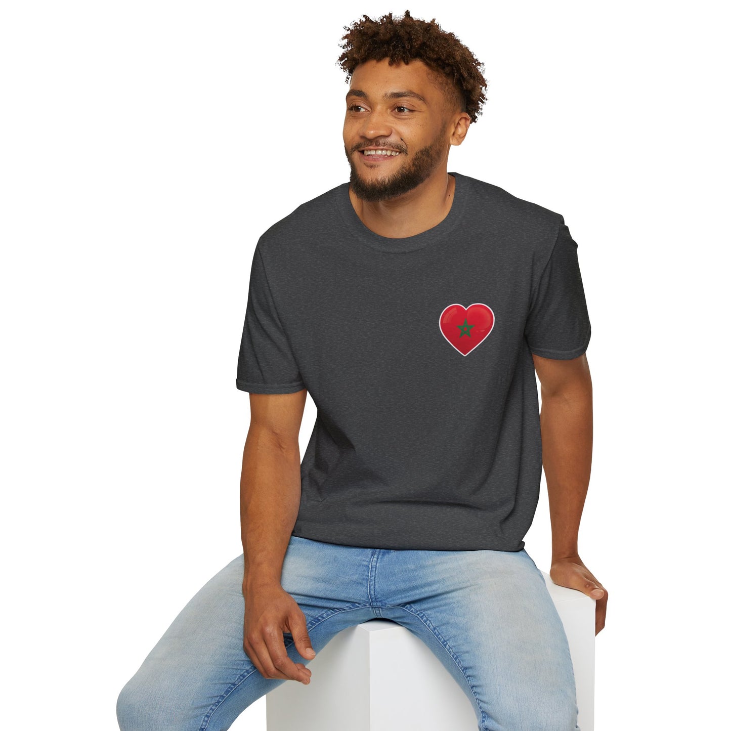 Heart Design Unisex Softstyle T-Shirt, Cute Gift for Couples, Valentine's Day, Casual Wear, Love Theme, Soft Cotton Tee