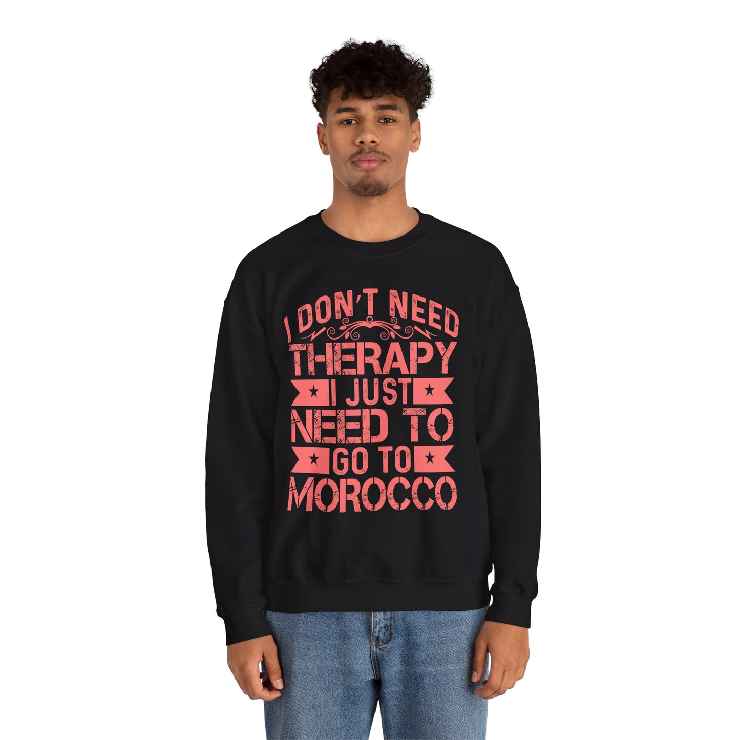 Morocco Therapy Sweatshirt, Unisex Crewneck, Casual Gift, Travel Vibes, Relaxation Apparel
